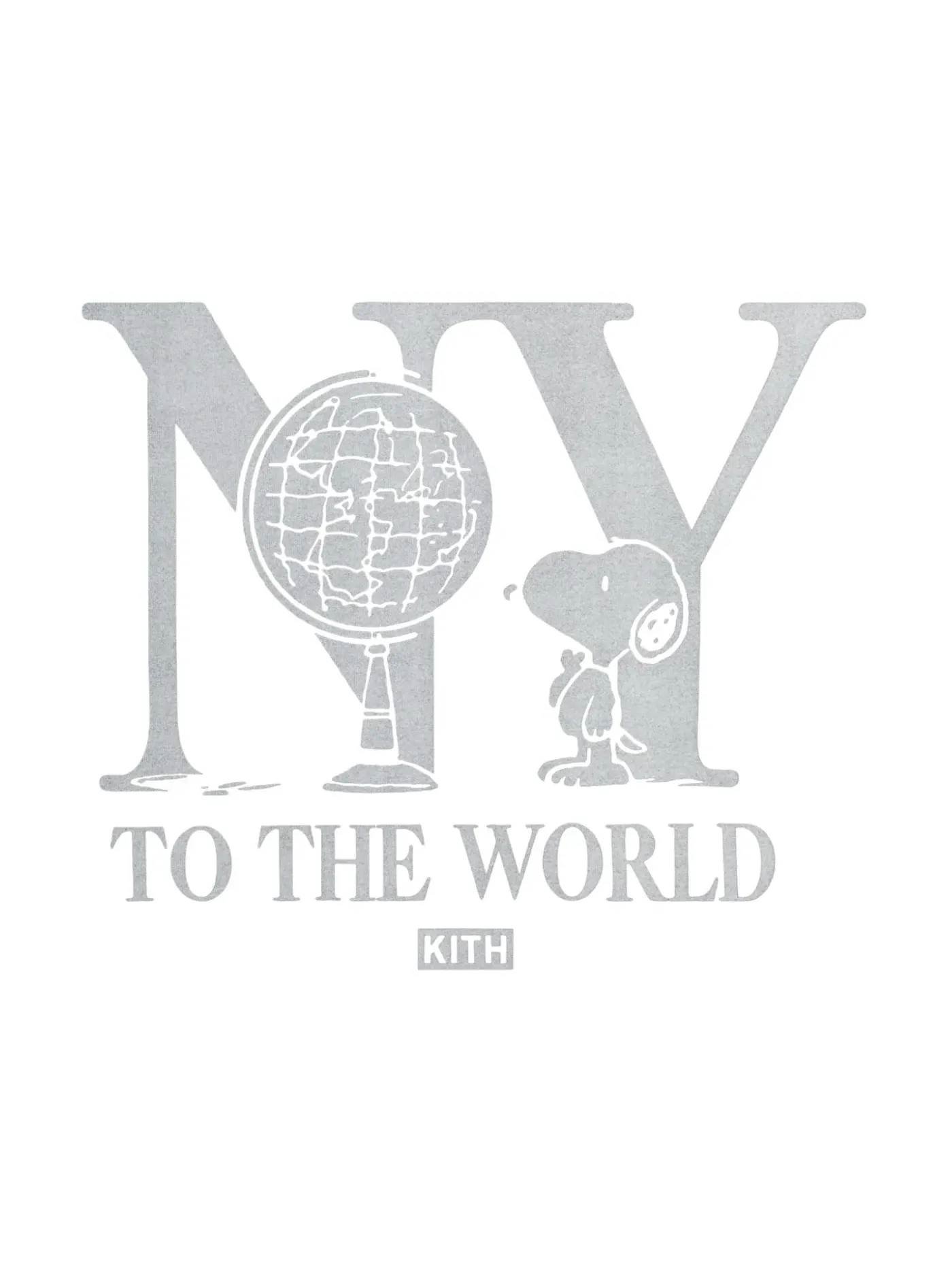 Мужская футболка с принтом Kith x Peanuts New York To The World Vintage Tee — изображение 2 из 2, черный