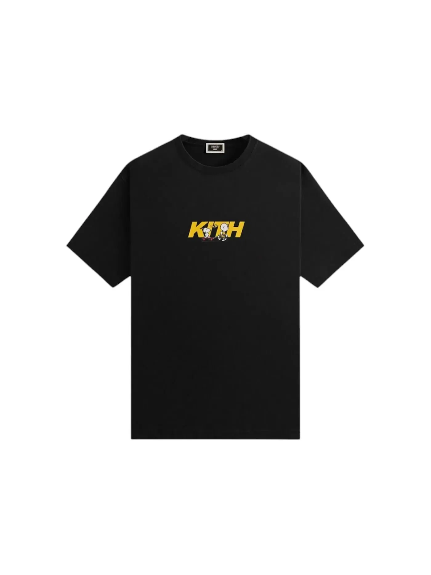 Мужская футболка с принтом Kith x Peanuts Skateboard Fast Logo Tee — изображение 1 из 2, черный