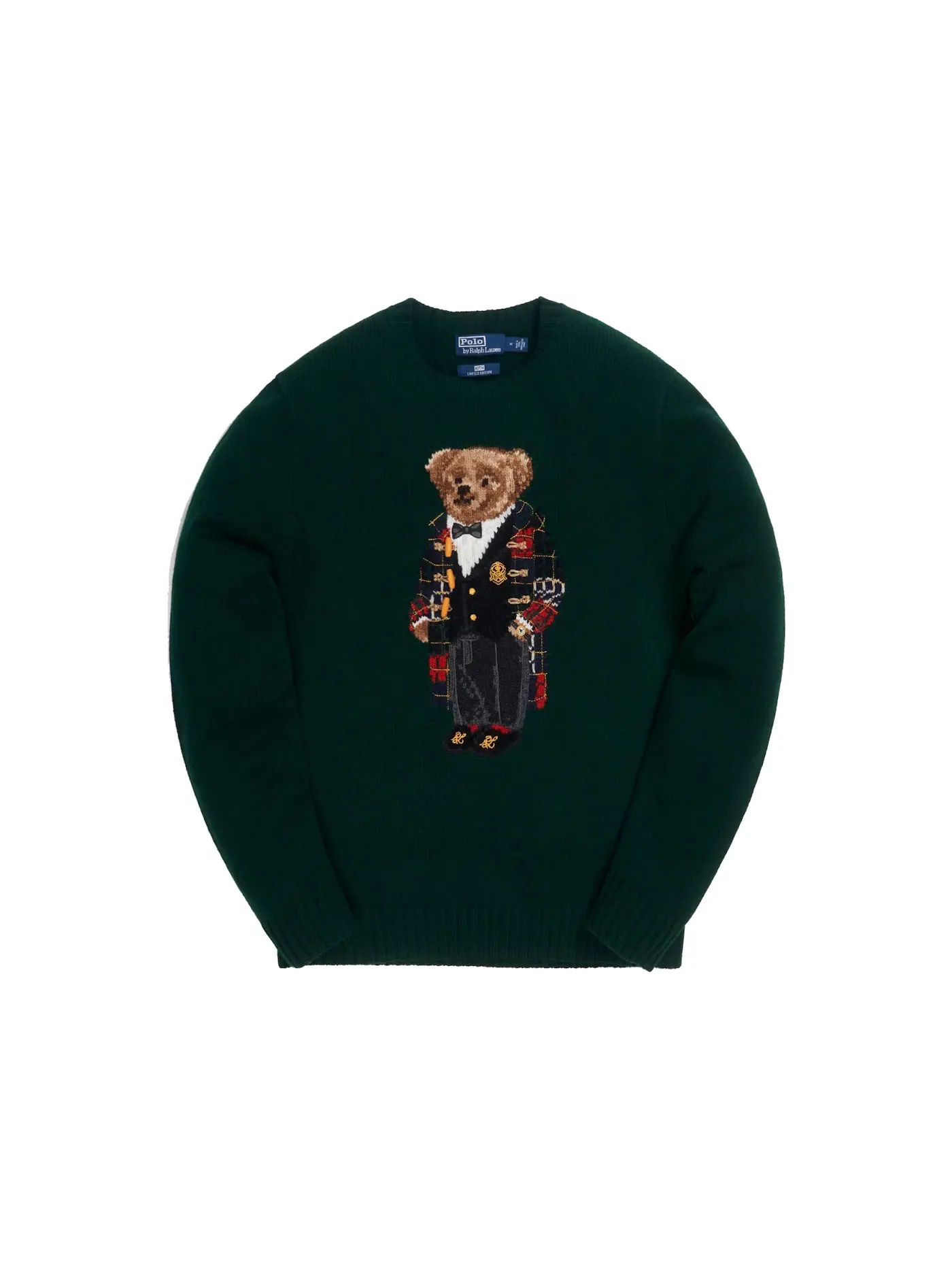 Мужская толстовка с принтом Kith x Polo Ralph Lauren Holiday Toggle Coat Bear Crewneck — изображение 1 из 2, зеленый