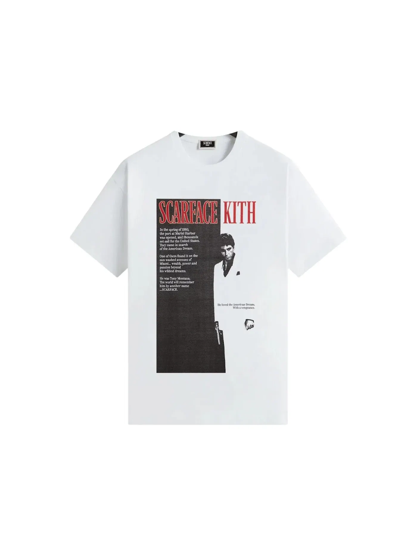 Мужская футболка с принтом Kith x Scarface Film Poster Vintage Tee — изображение 1 из 2, белый