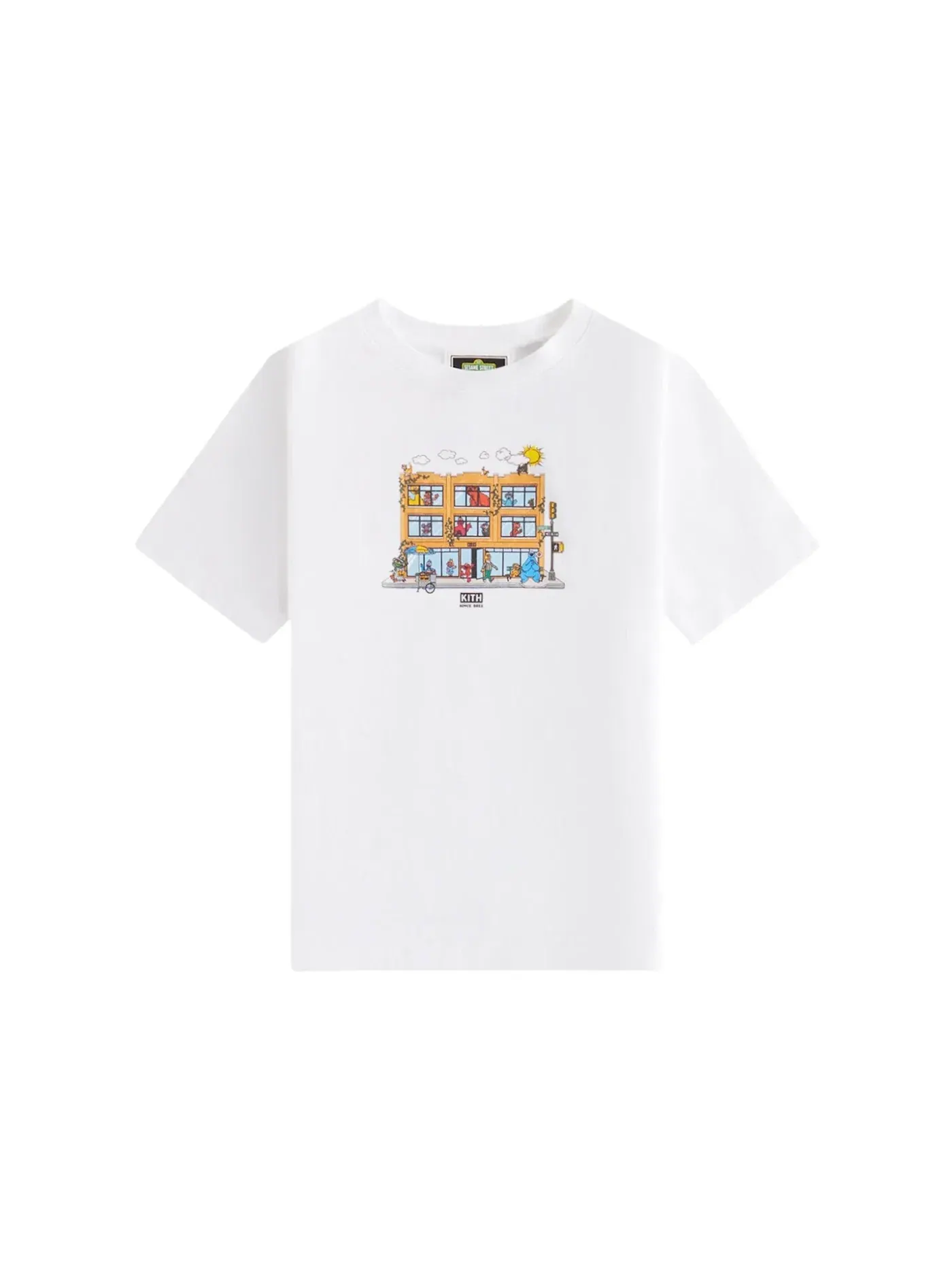Детская футболка с принтом Kith x Sesame Street Kids Store Tee White — изображение 1 из 2, белый