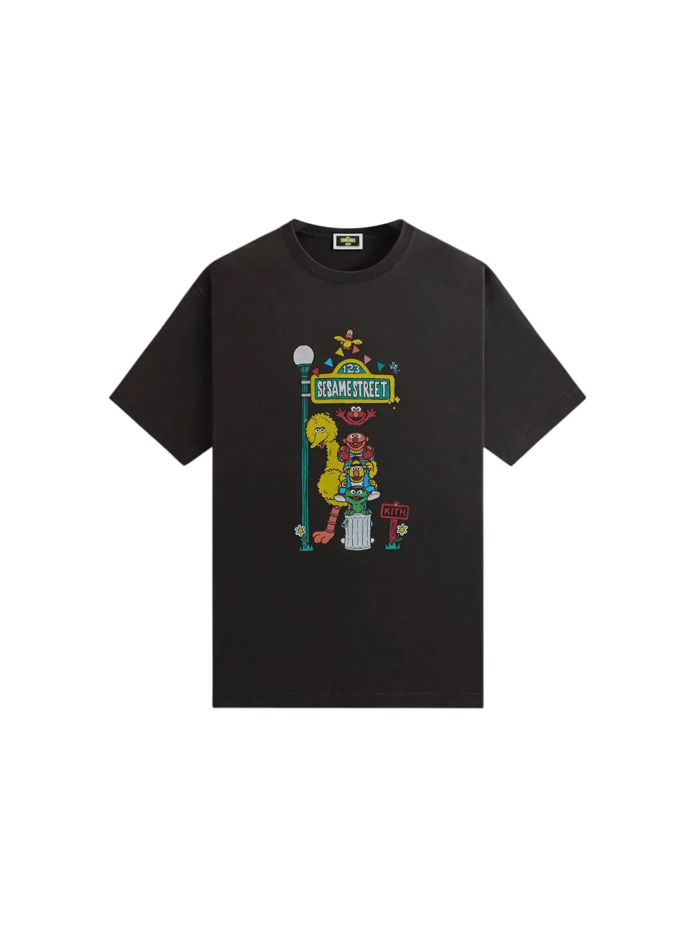 Мужская футболка с принтом Kith x Sesame Street Lamp Vintage Tee — изображение 1 из 2, черный