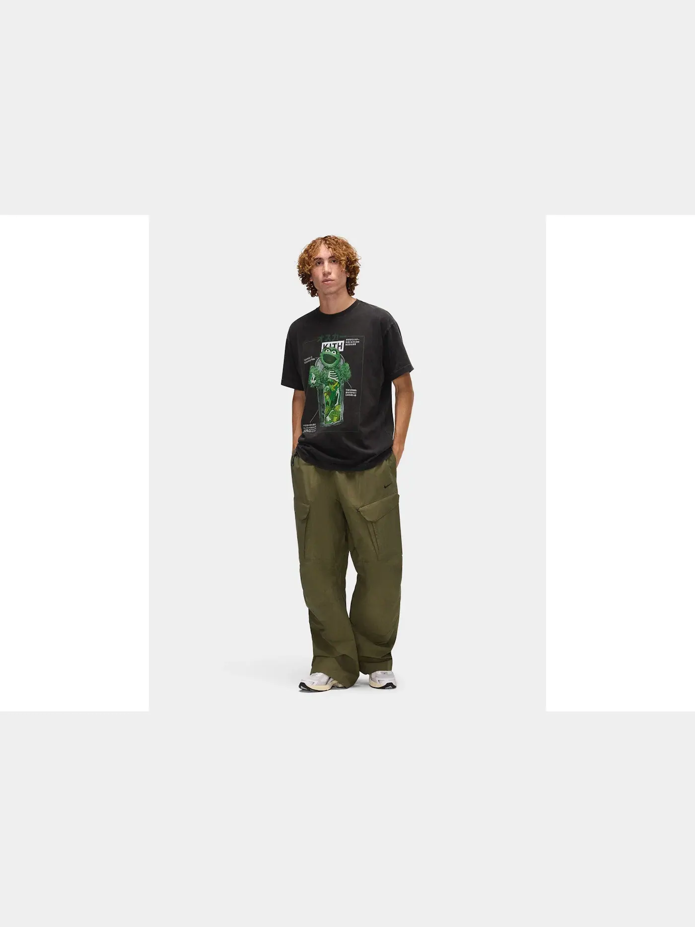 Мужская футболка с принтом Oscar The Grouch Vintage Tee Kith — изображение 5 из 5, черный