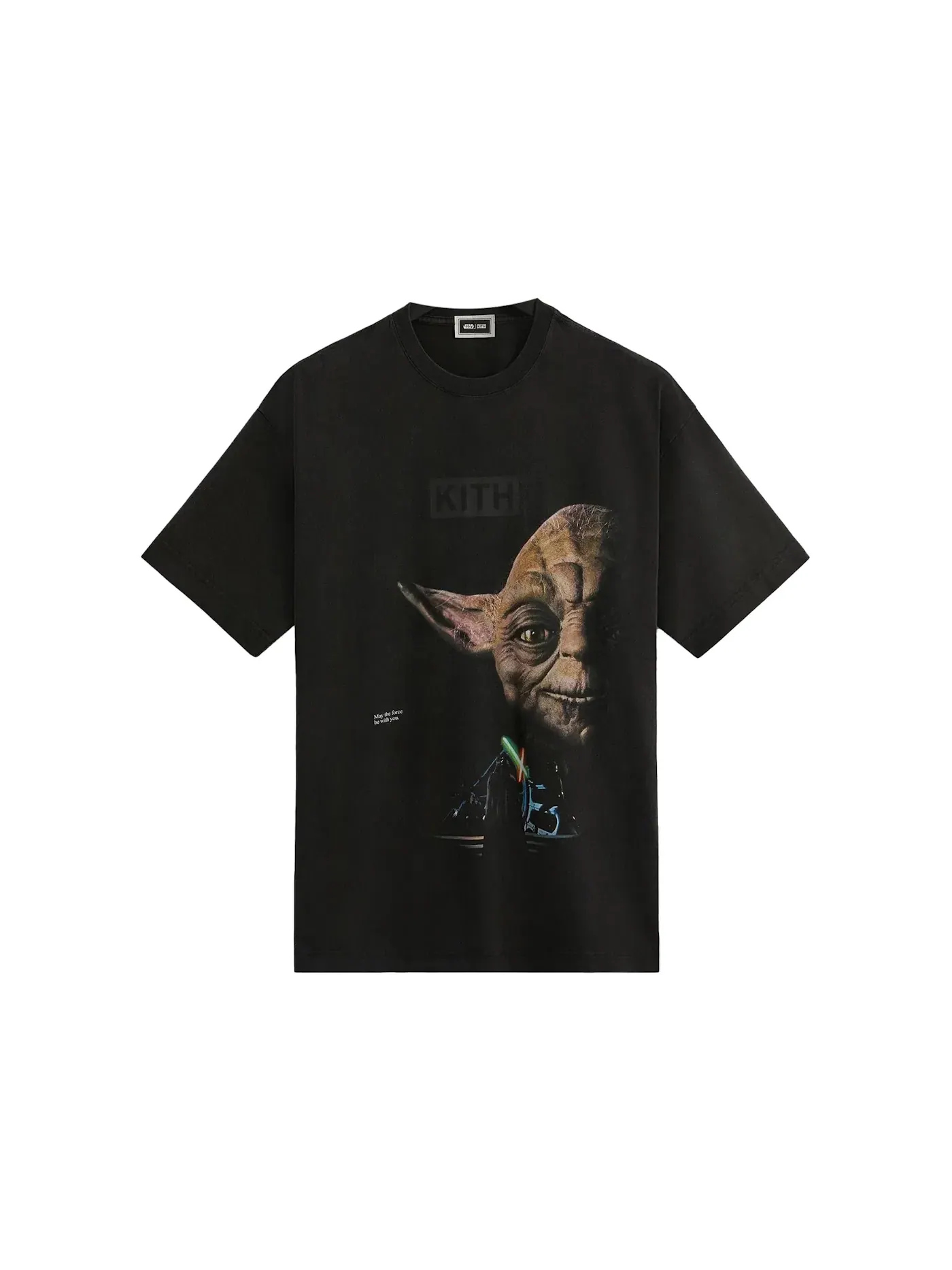 Мужская футболка с принтом Kith x STAR WARS Yoda Vintage Tee Kith — изображение 1 из 1, черный