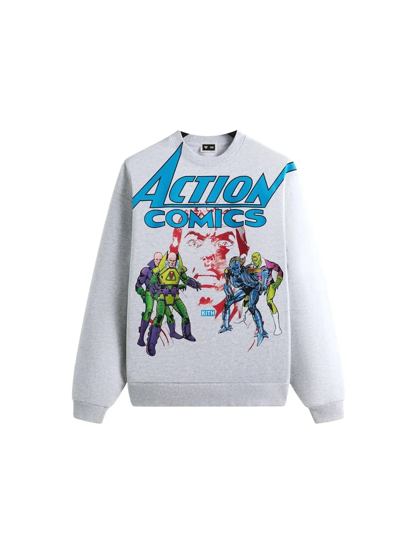 Мужской свитшот с принтом Kith x Superman Action Comics Nelson Crewneck — изображение 1 из 2, светлый серый