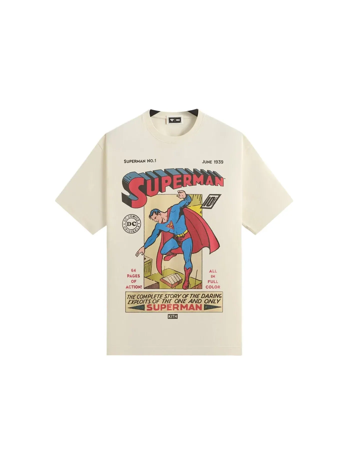 Мужская футболка с принтом Kith x Superman No. 1 Vintage Tee Kith, Sandrift — изображение 1 из 2