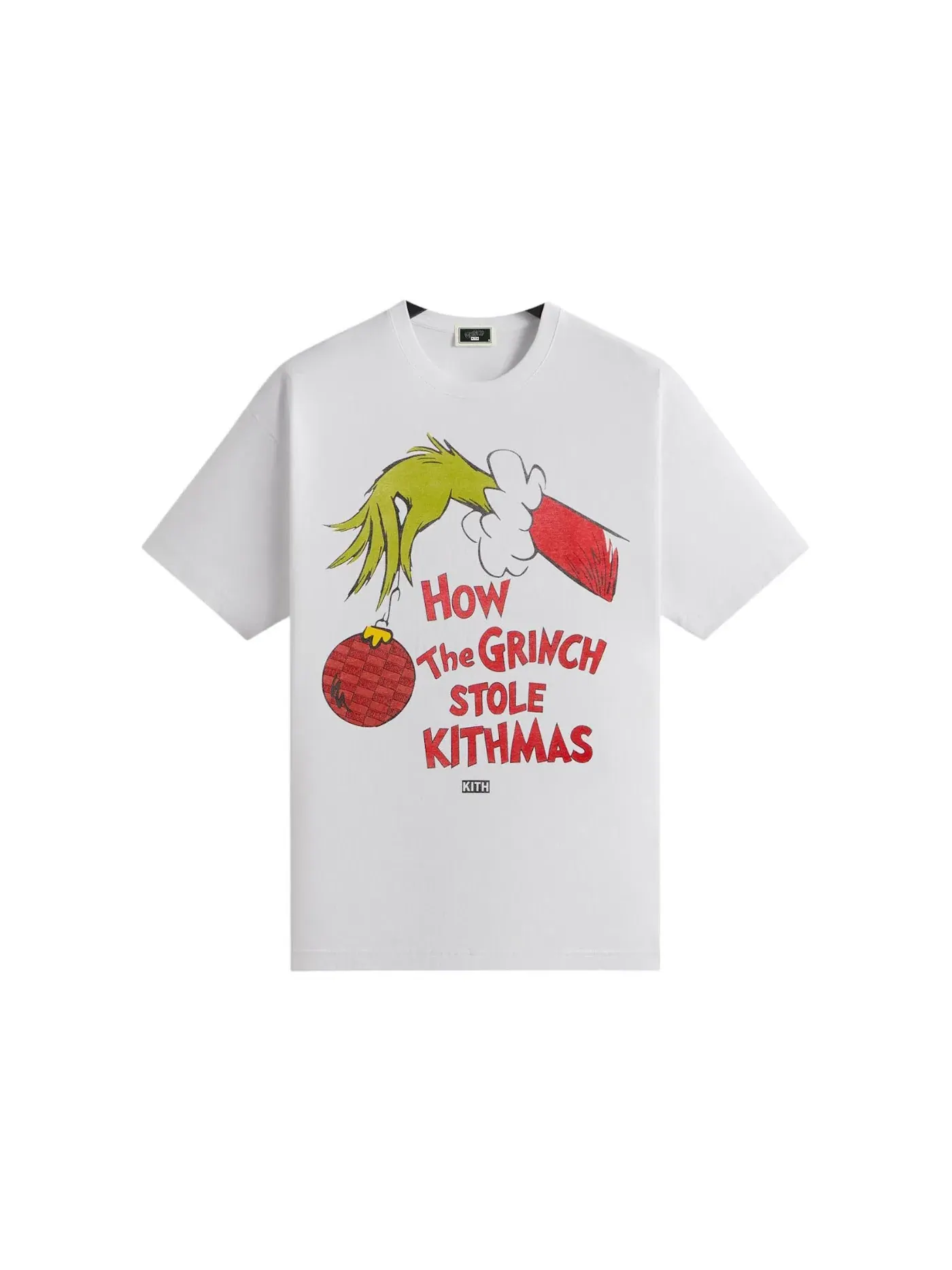 Мужская футболка с принтом Kith x The Grinch Book Title Vintage Tee White — изображение 1 из 2
