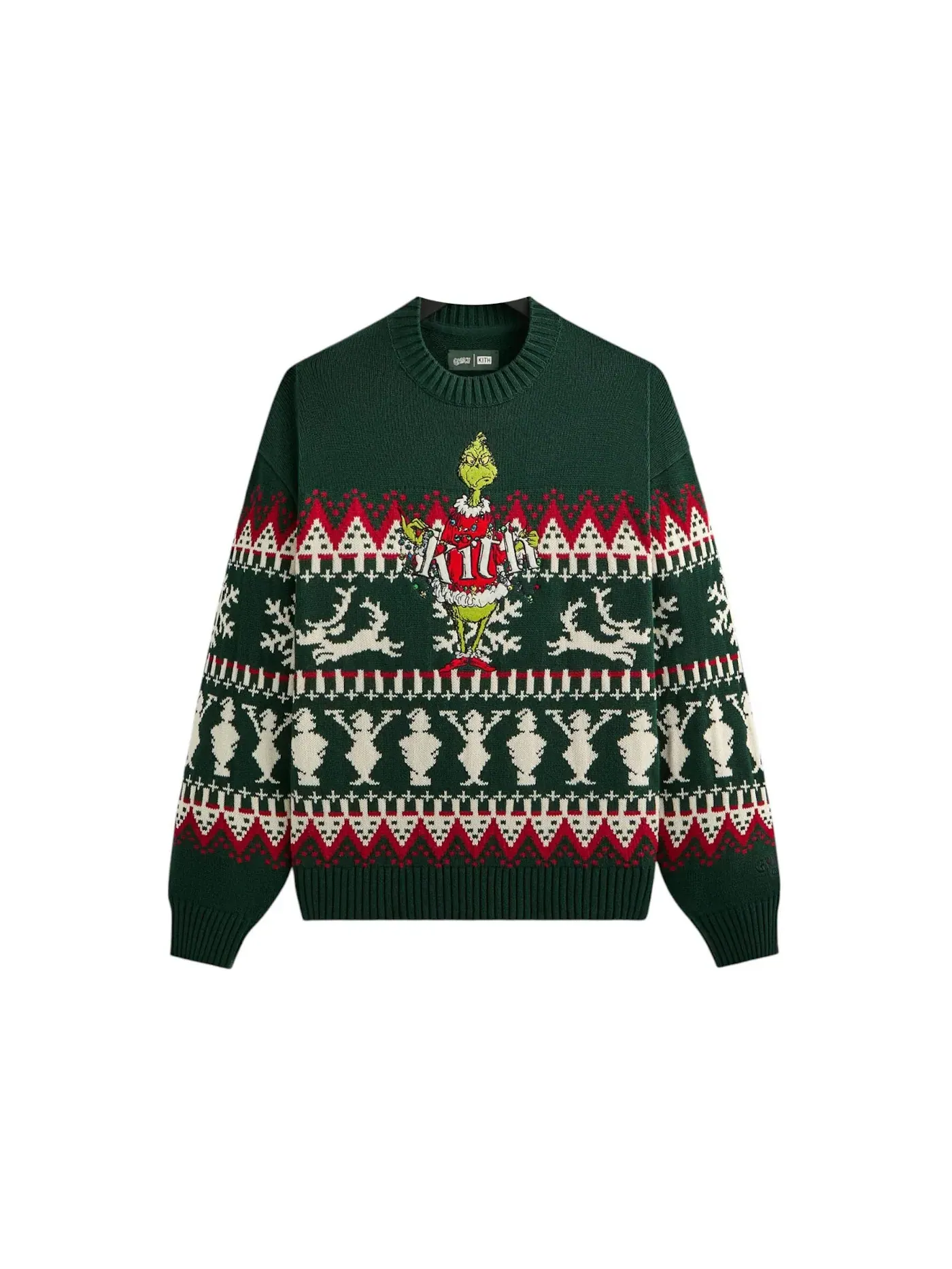 Мужской свитер с принтом Fair Isle Kith x The Grinch Lewis Crewneck Sweater, Stadium — изображение 1 из 2