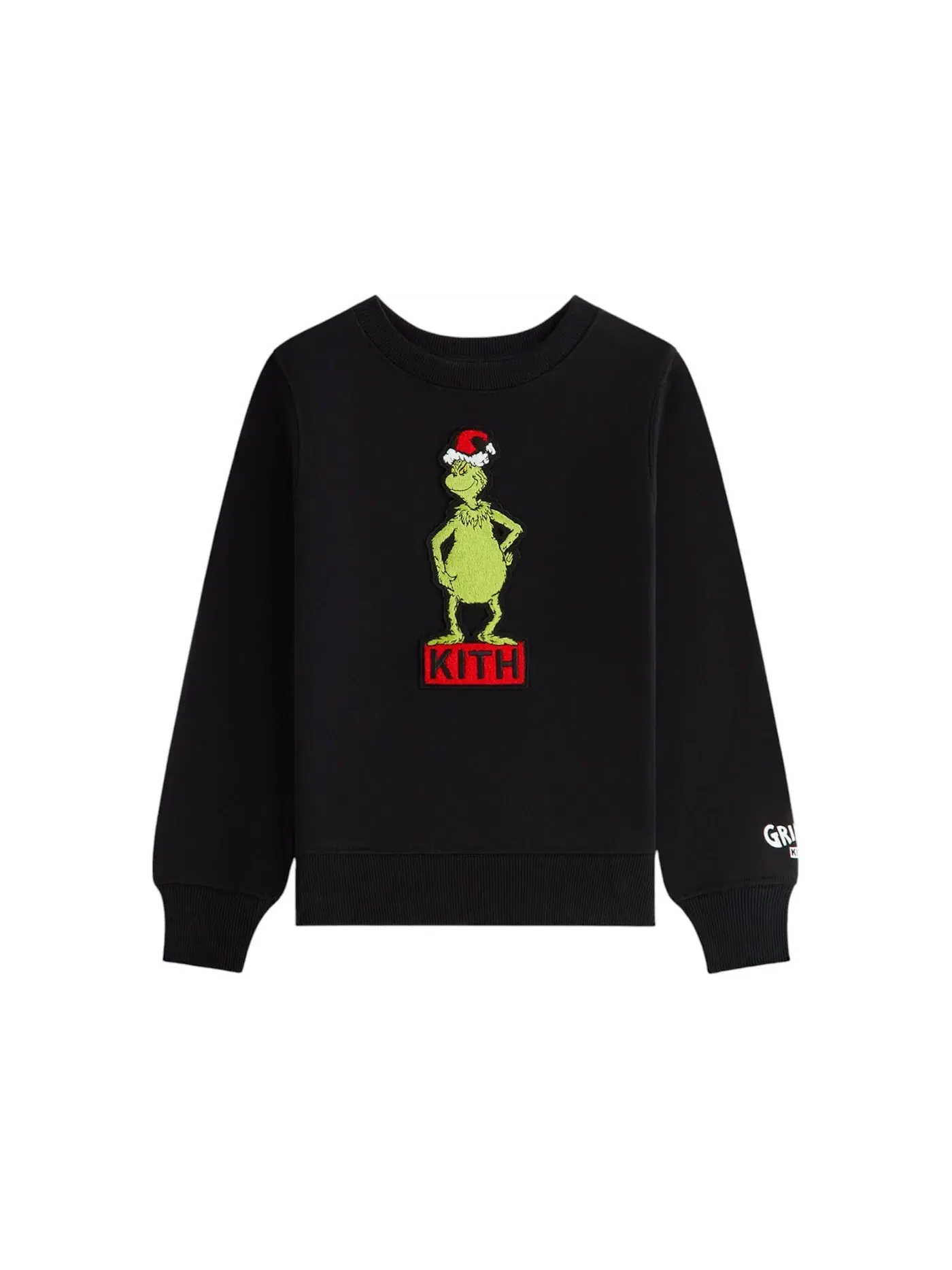 Детский свитшот с принтом Kith x The Grinch Kids Classic Standing Logo Crewneck — изображение 1 из 2, черный