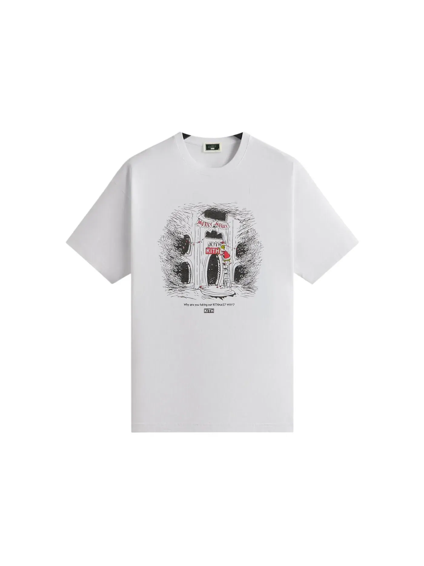 Мужская футболка с принтом Kith x The Grinch Sign Vintage Tee — изображение 1 из 2, белый
