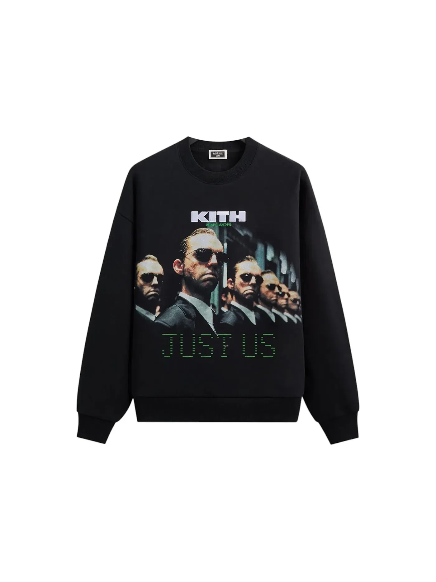 Мужское худи с принтом Kith x The Matrix Just Us Vintage Nelson Crewneck — изображение 1 из 2, черный