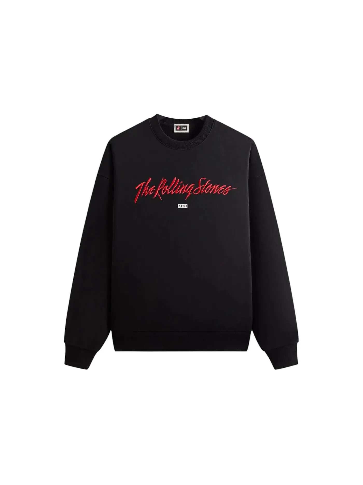 Мужской свитшот с монограммой Kith x The Rolling Stones Monogram Tongue Nelson Crew — изображение 1 из 2, черный