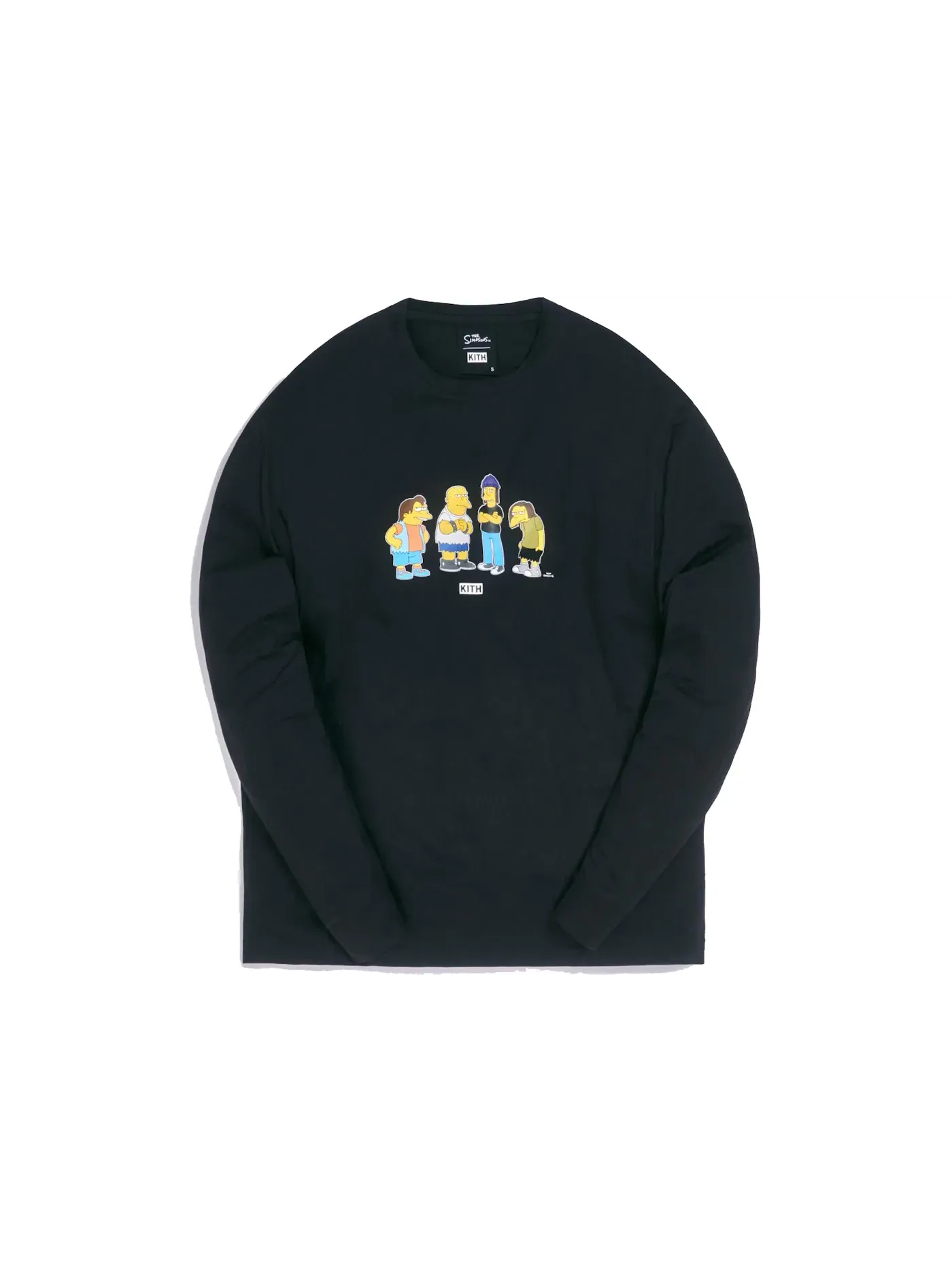 Мужская футболка с длинным рукавом с принтом Kith x The Simpsons Bullies L/S Tee Kith — изображение 1 из 1, черный