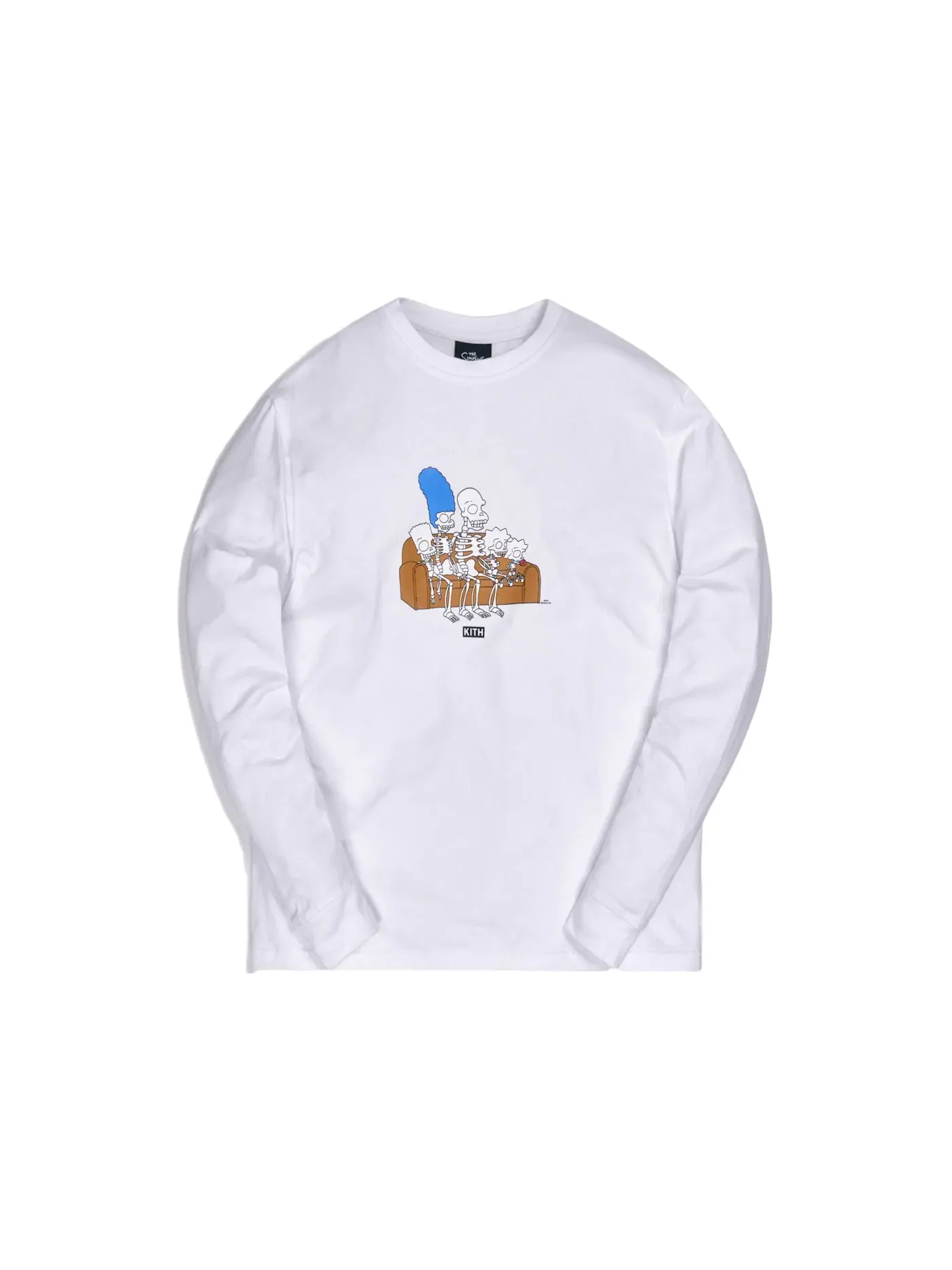 Мужская футболка с длинным рукавом с принтом Kith x The Simpsons Couch L/S Tee Kith — изображение 1 из 1, белый