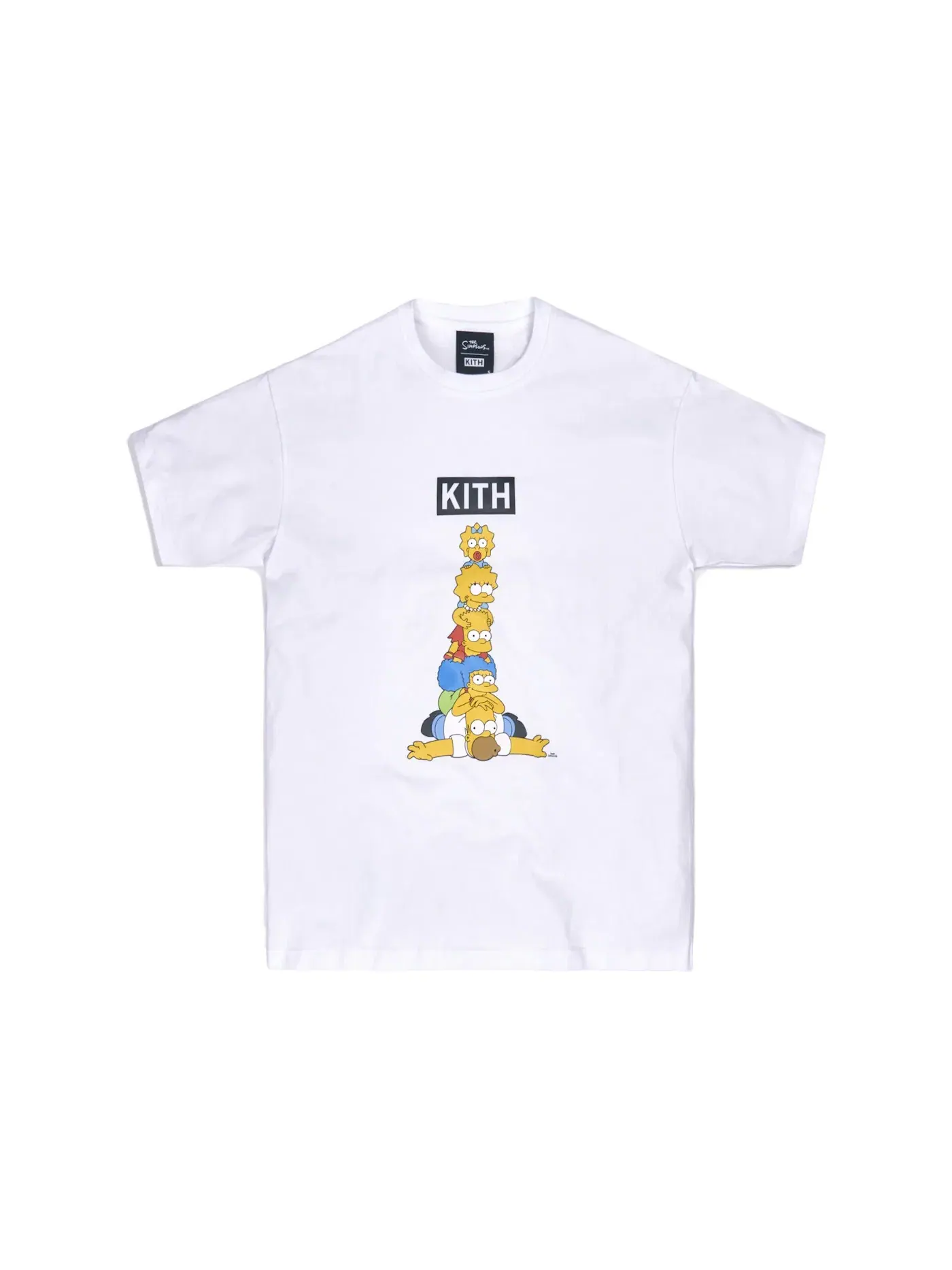 Мужская футболка с принтом Kith x The Simpsons Family Stack Tee Kith — изображение 1 из 1, белый
