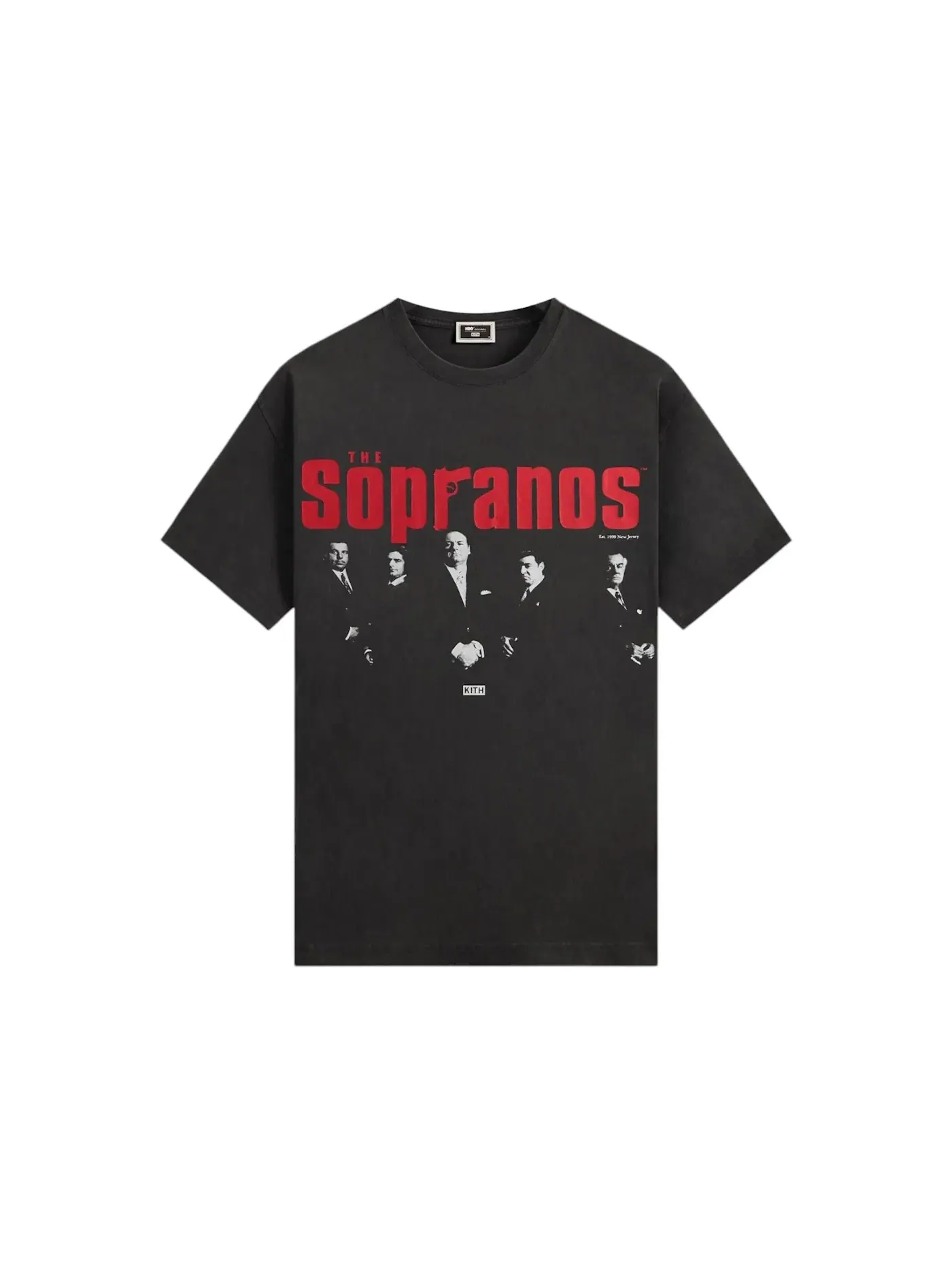 Мужская футболка с принтом Kith x The Sopranos Est 1990 Poster Vintage Tee — изображение 1 из 2, черный