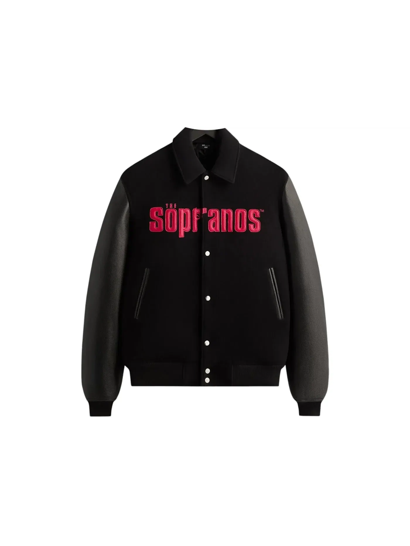 Мужская бомбер с вышивкой Kith x The Sopranos Varsity Jacket Black — изображение 1 из 2, черный