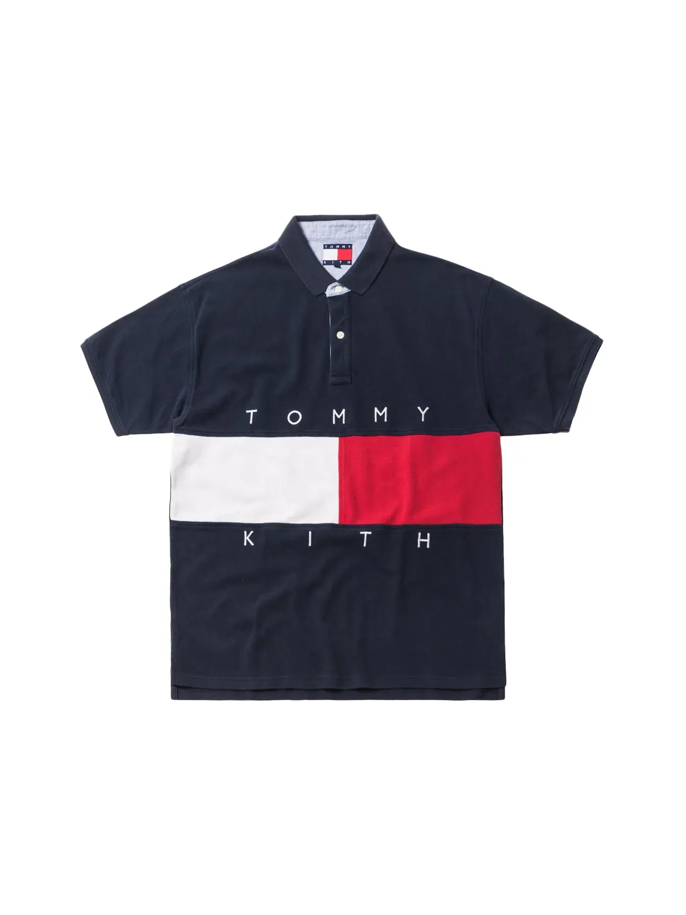 Мужская футболка-поло с коротким рукавом Kith x Tommy Hilfiger Flag — изображение 1 из 1, темно-синий