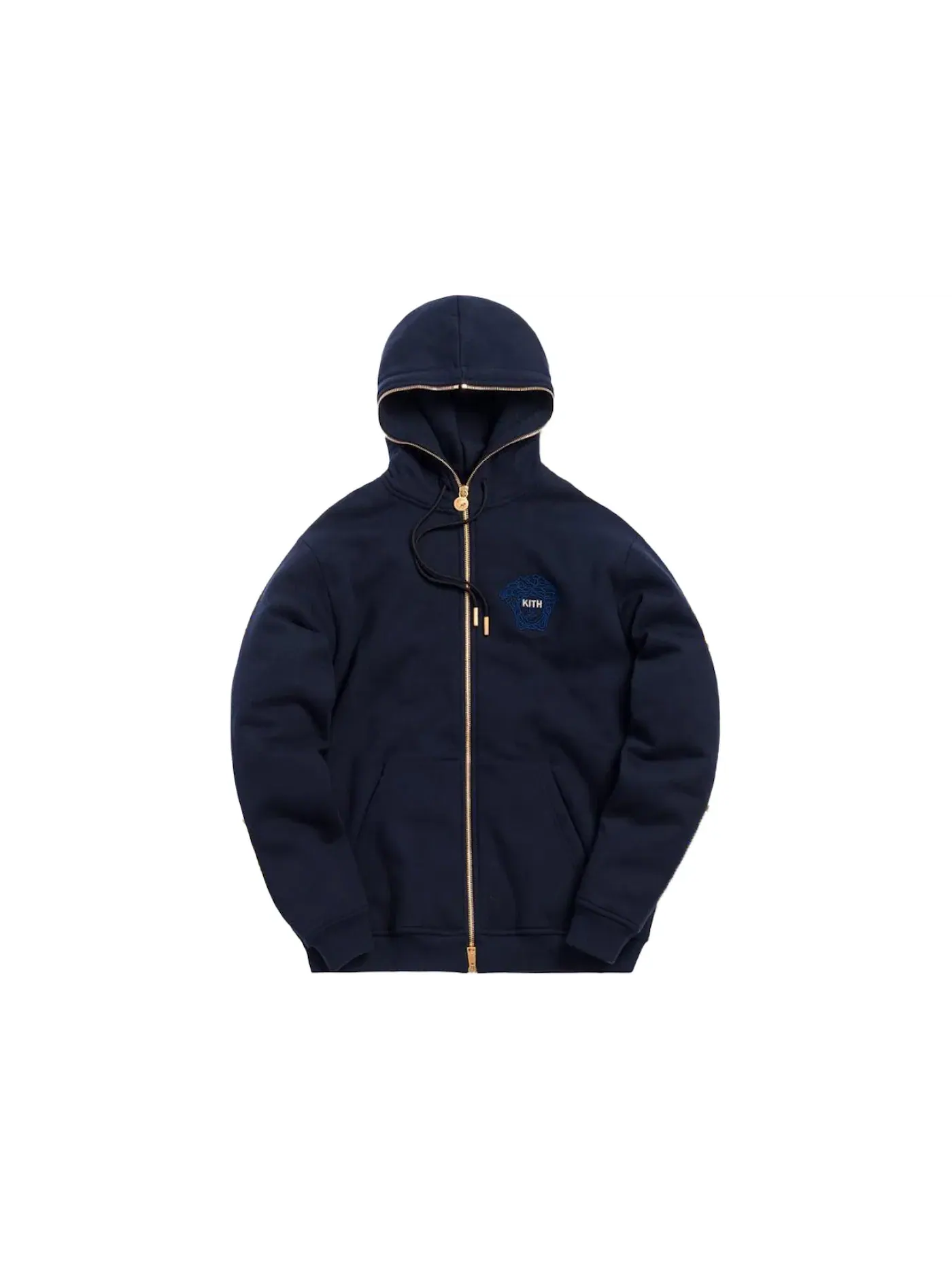 Мужская худи на молнии Kith x Versace Full Zip Hoodie — изображение 1 из 2, темно-синий