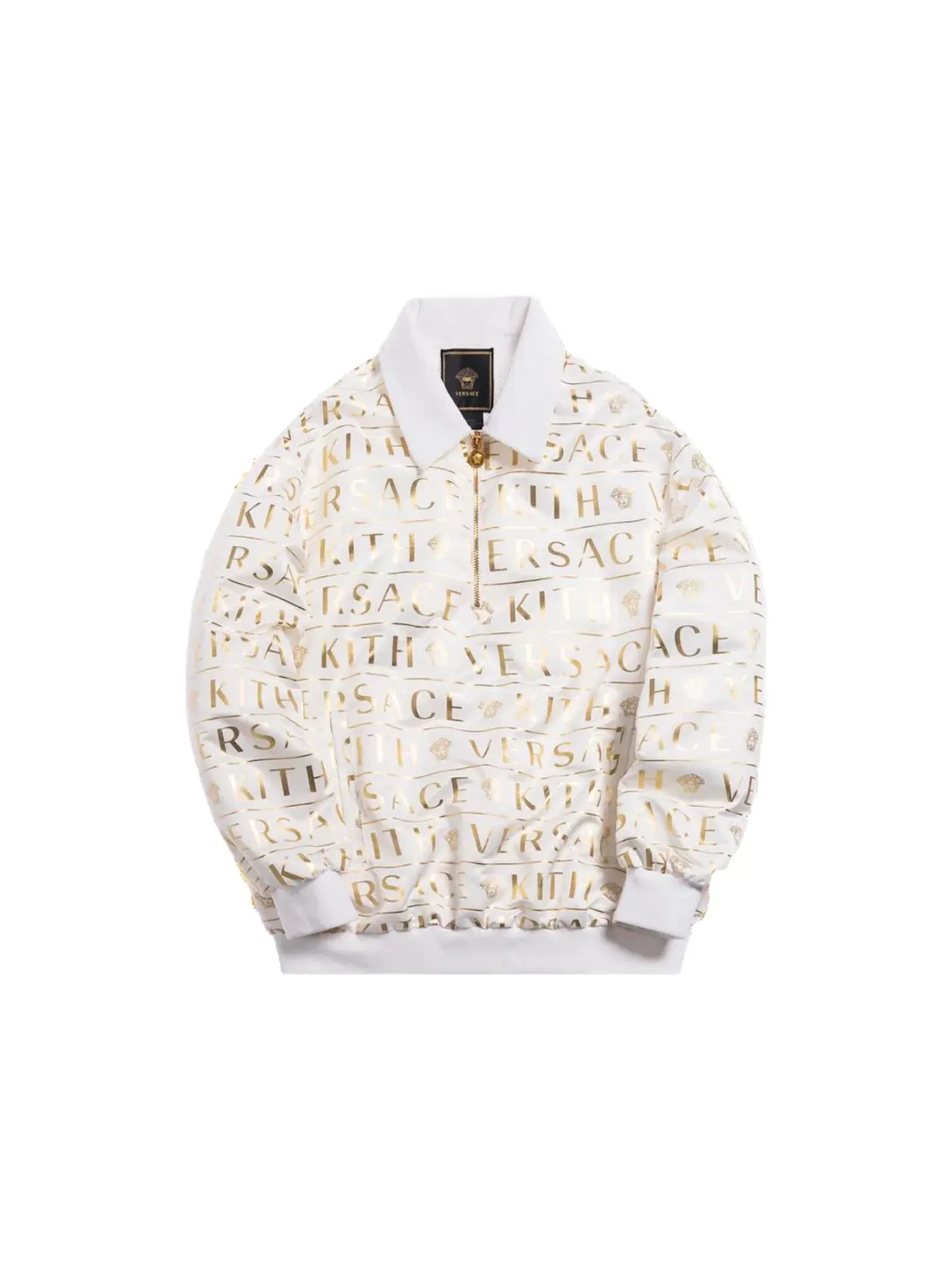 Мужской пуловер с четверть-застежкой Kith x Versace Pullover — изображение 1 из 1, белый