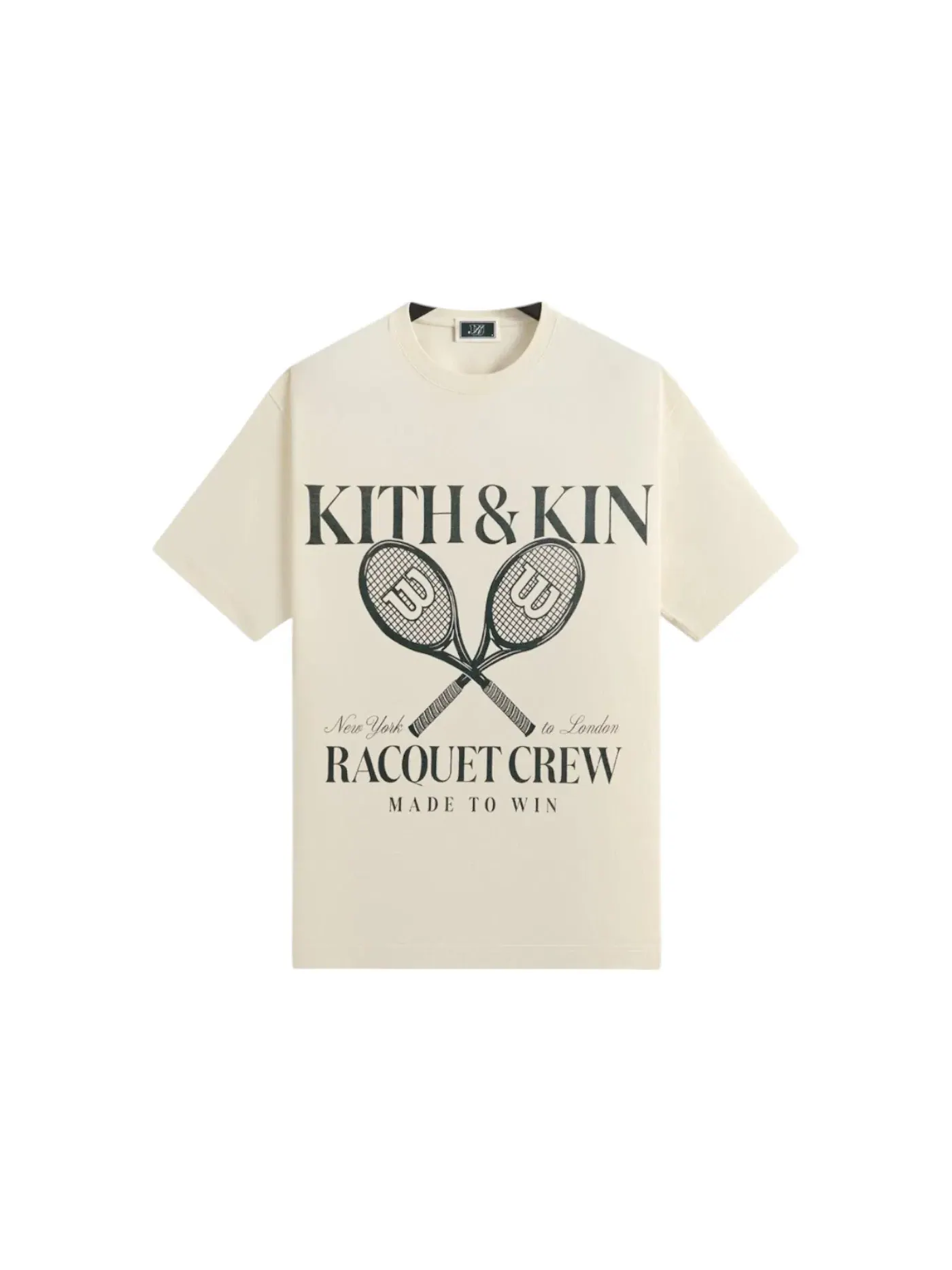 Мужская футболка с принтом Kith x Wilson Racquet Crew Vintage Tee, Sandrift — изображение 1 из 1