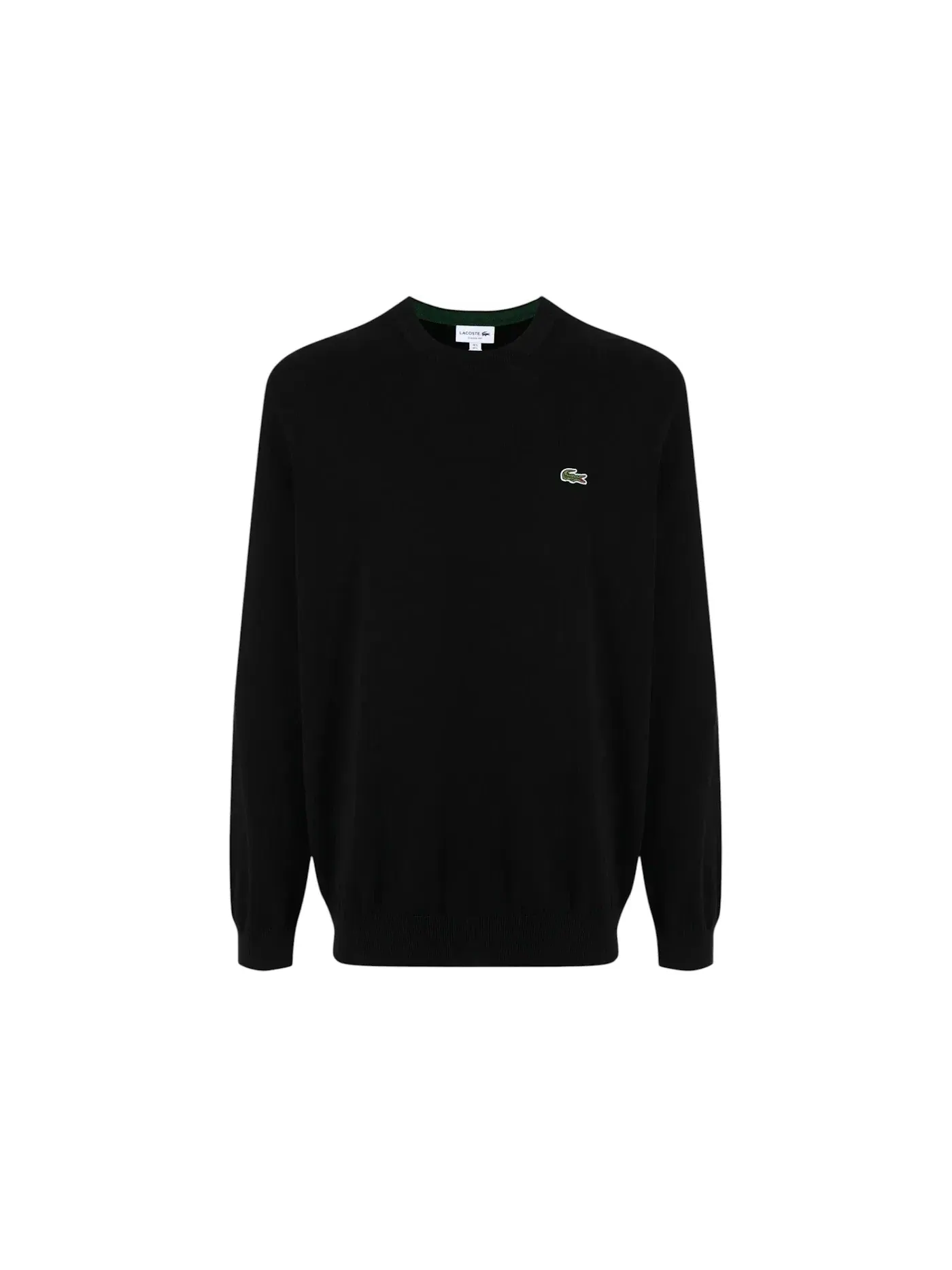 Свитер мужской Lacoste с круглым вырезом, хлопковый трикотаж — изображение 1 из 1, черный