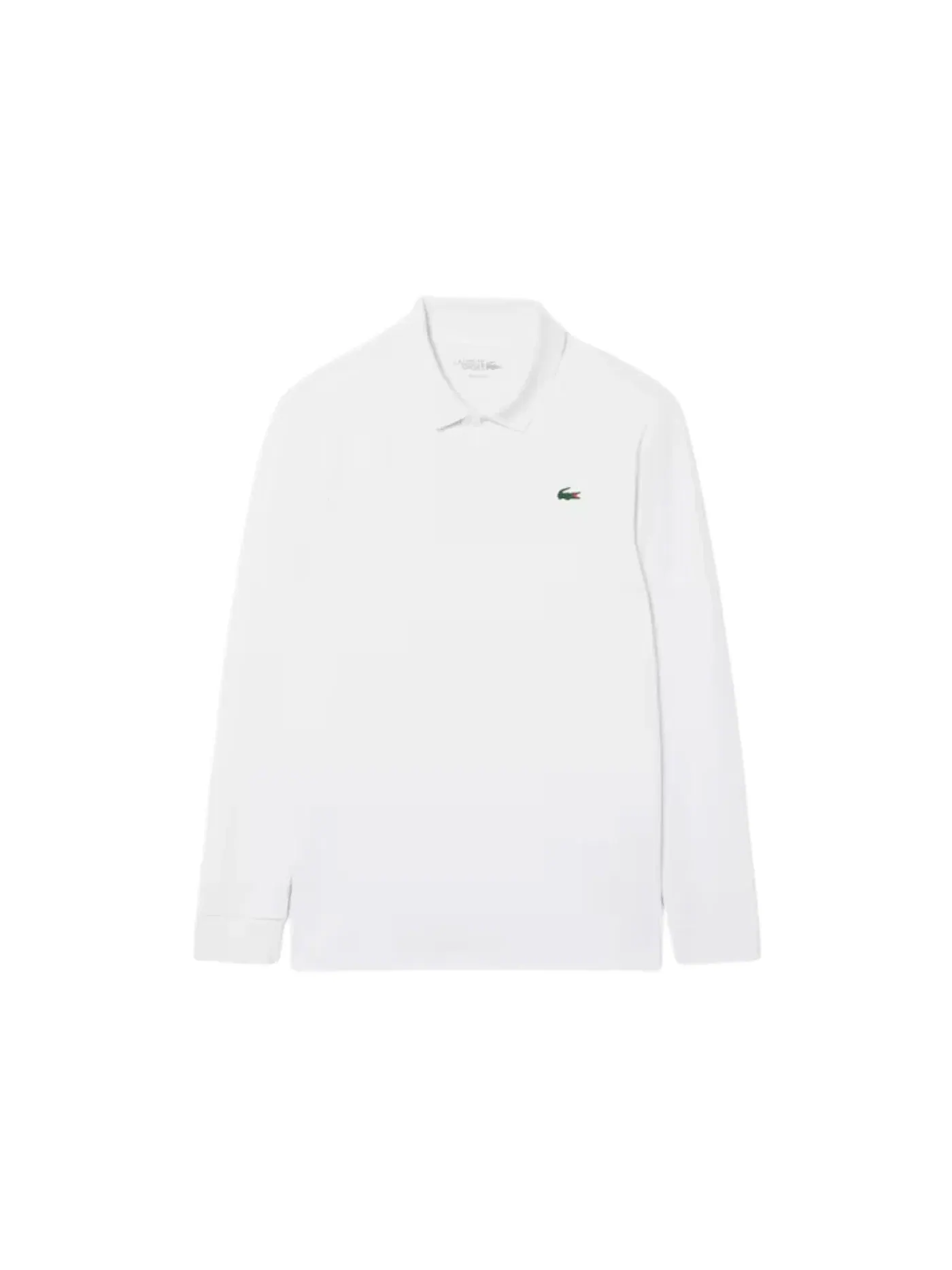 Поло Lacoste мужское с длинным рукавом, технология Ultra Dry — изображение 1 из 1, белый