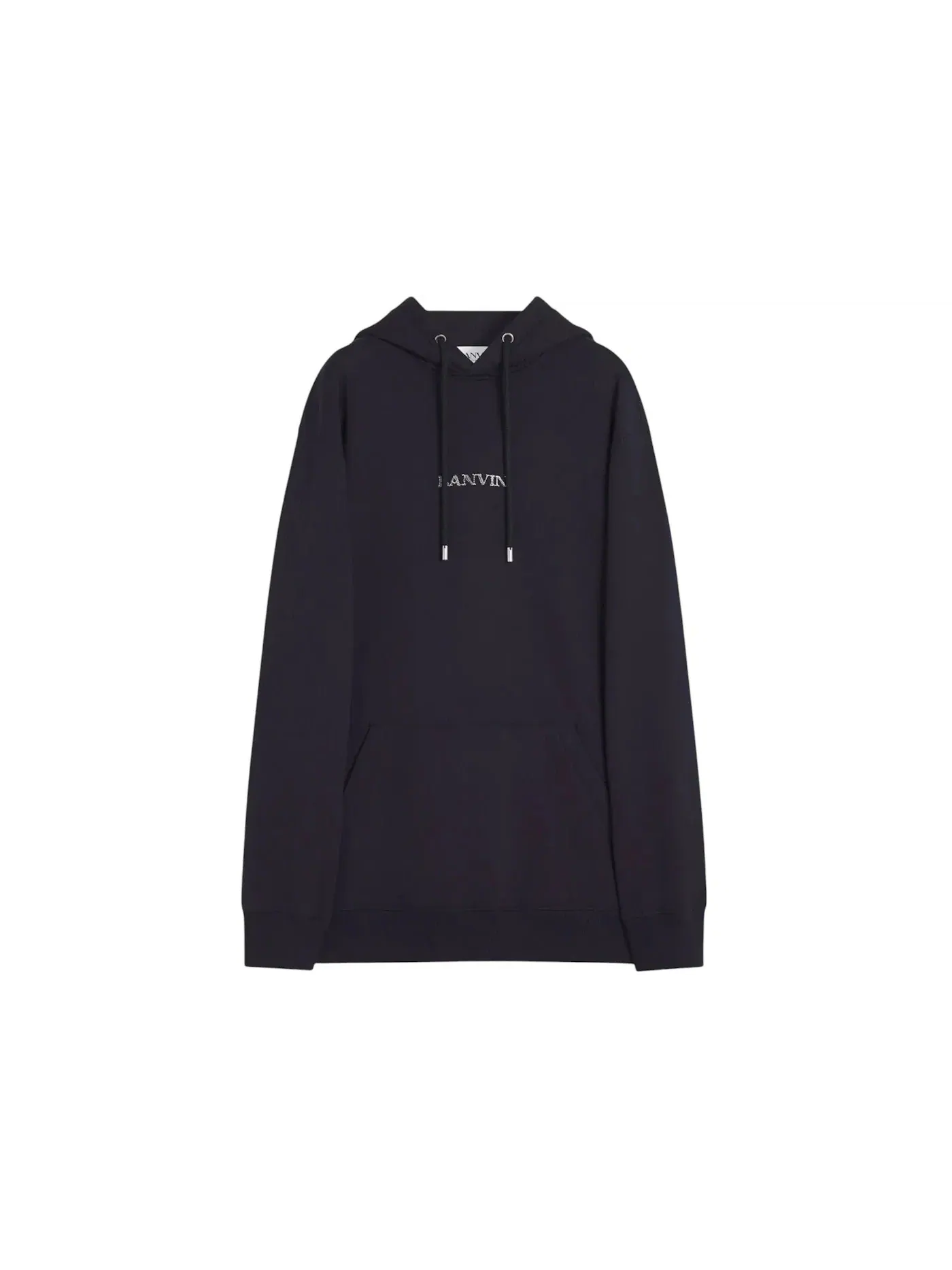 Мужской худи свободного кроя с вышивкой и логотипом Lanvin — изображение 1 из 1, черный