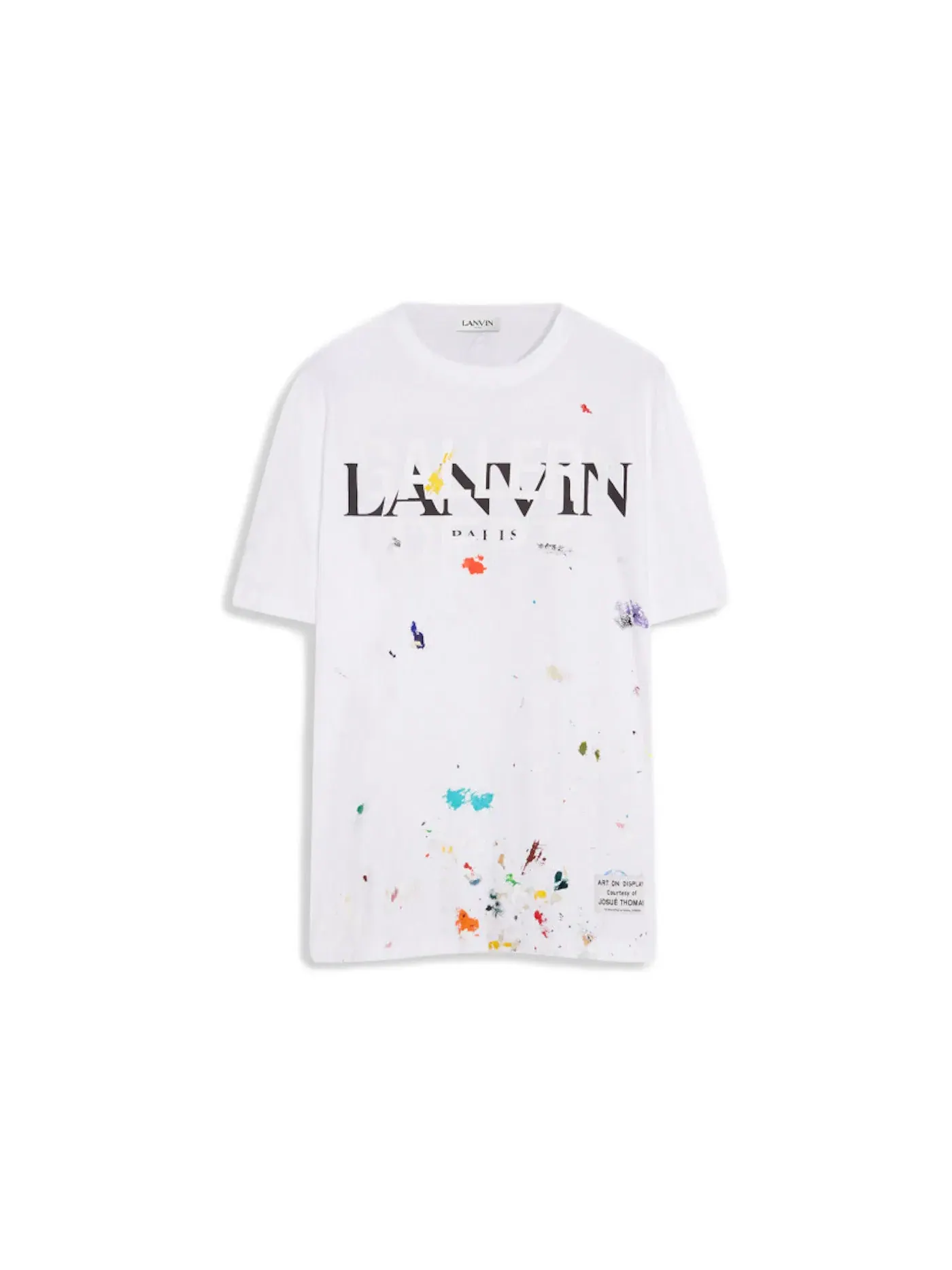 Мужская футболка с принтом Lanvin x Gallery Dept. Logos Printed T-Shirt With Paint Marks Lanvin — изображение 1 из 2, белый