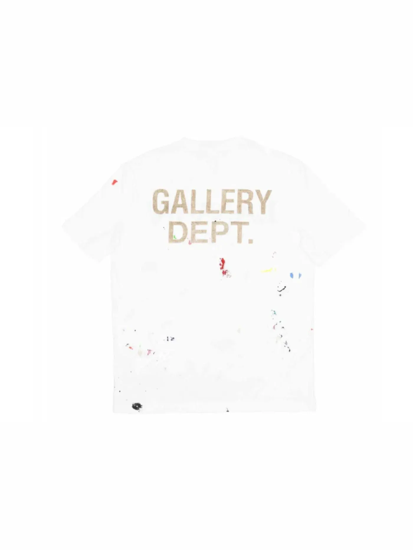 Мужская футболка с принтом Lanvin x Gallery Dept. Logos Printed T-Shirt With Paint Marks Lanvin — изображение 2 из 2, белый