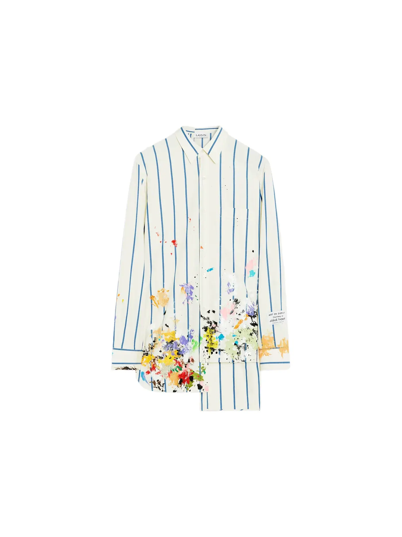 Мужская рубашка с заплатками Lanvin x Gallery Dept. Shirt With Paint Marks — изображение 1 из 1, белый