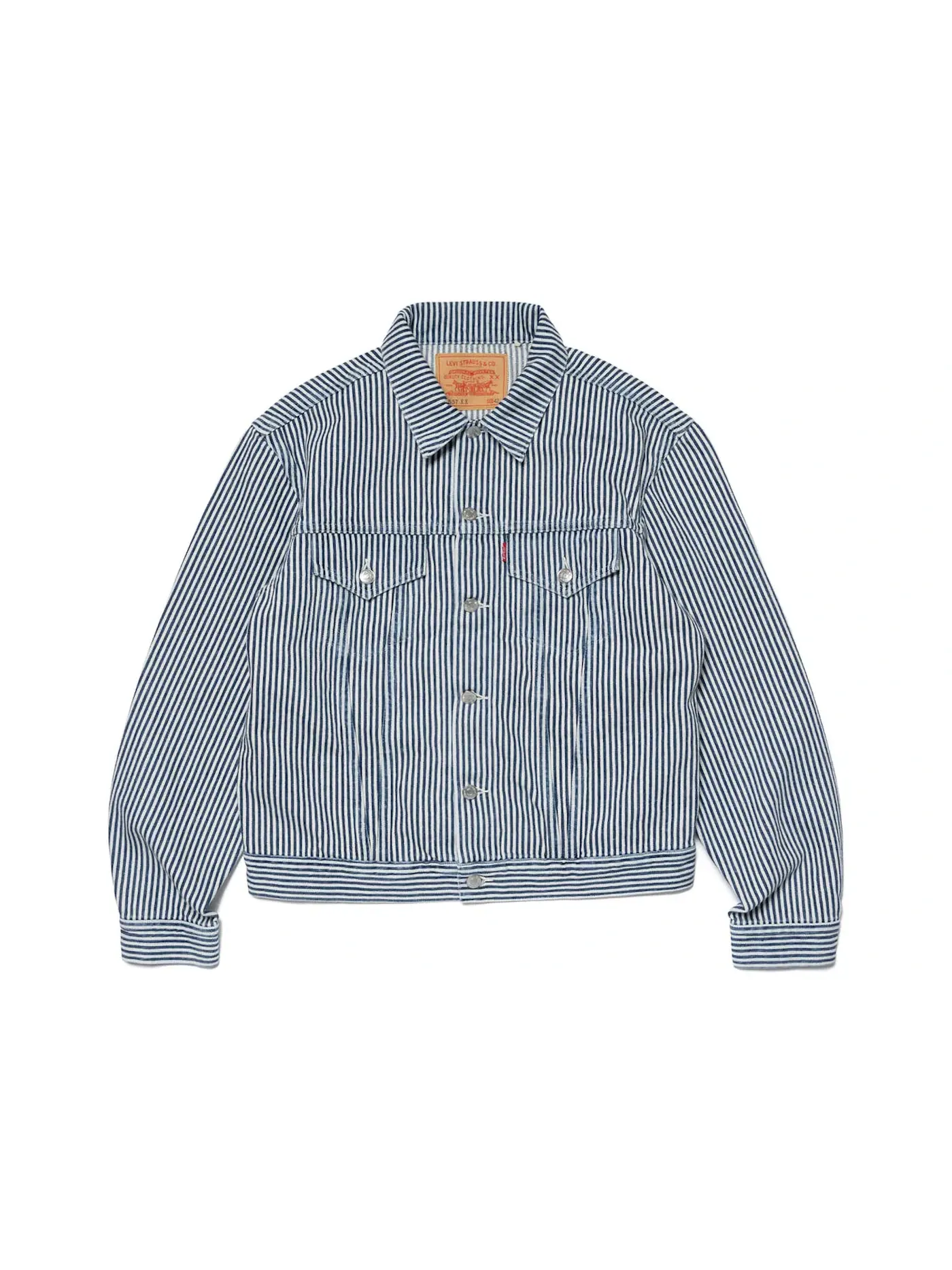 Мужская куртка-тракер из хлопка с принтом в полоску Hickory Stripe Levis — изображение 1 из 3, синий