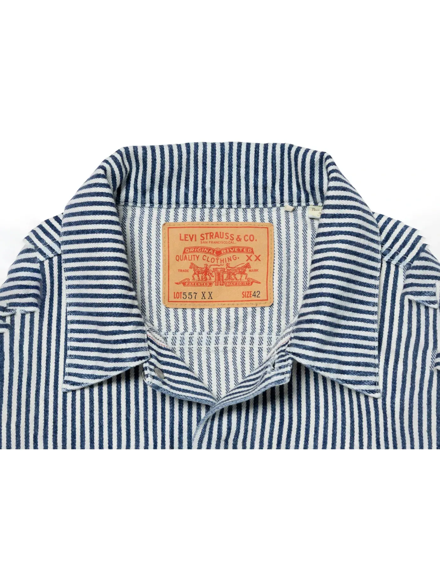Мужская куртка-тракер из хлопка с принтом в полоску Hickory Stripe Levis — изображение 3 из 3, синий