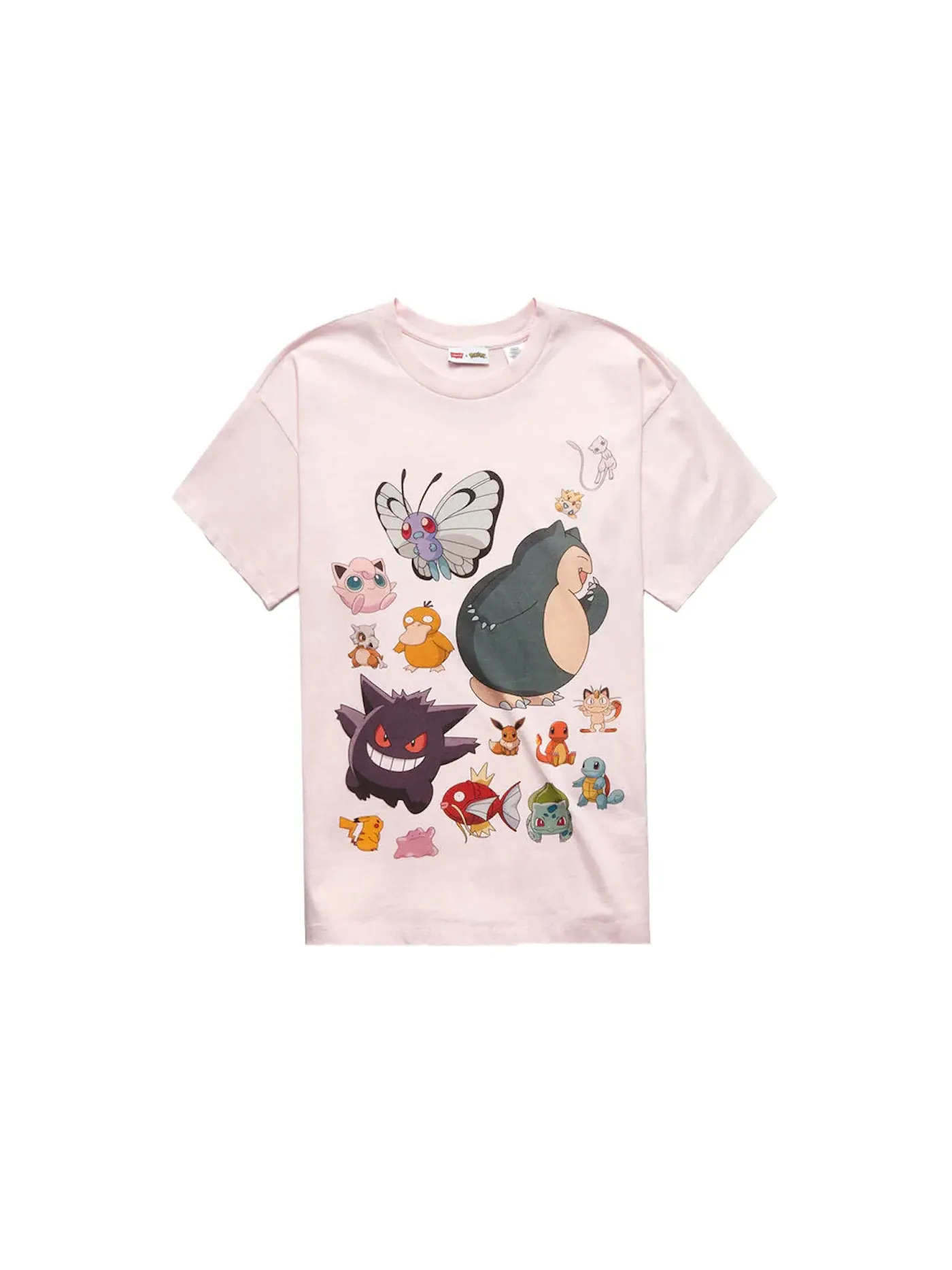 Детская футболка с принтом Levis x Pokémon T-shirt — изображение 1 из 1, розовый