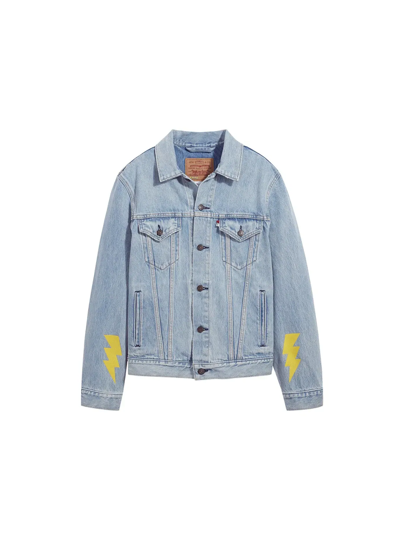 Мужская джинсовая куртка с принтом Levis x Pokémon Vintage Trucker Jacket Denim — изображение 2 из 2, джинсовый синий