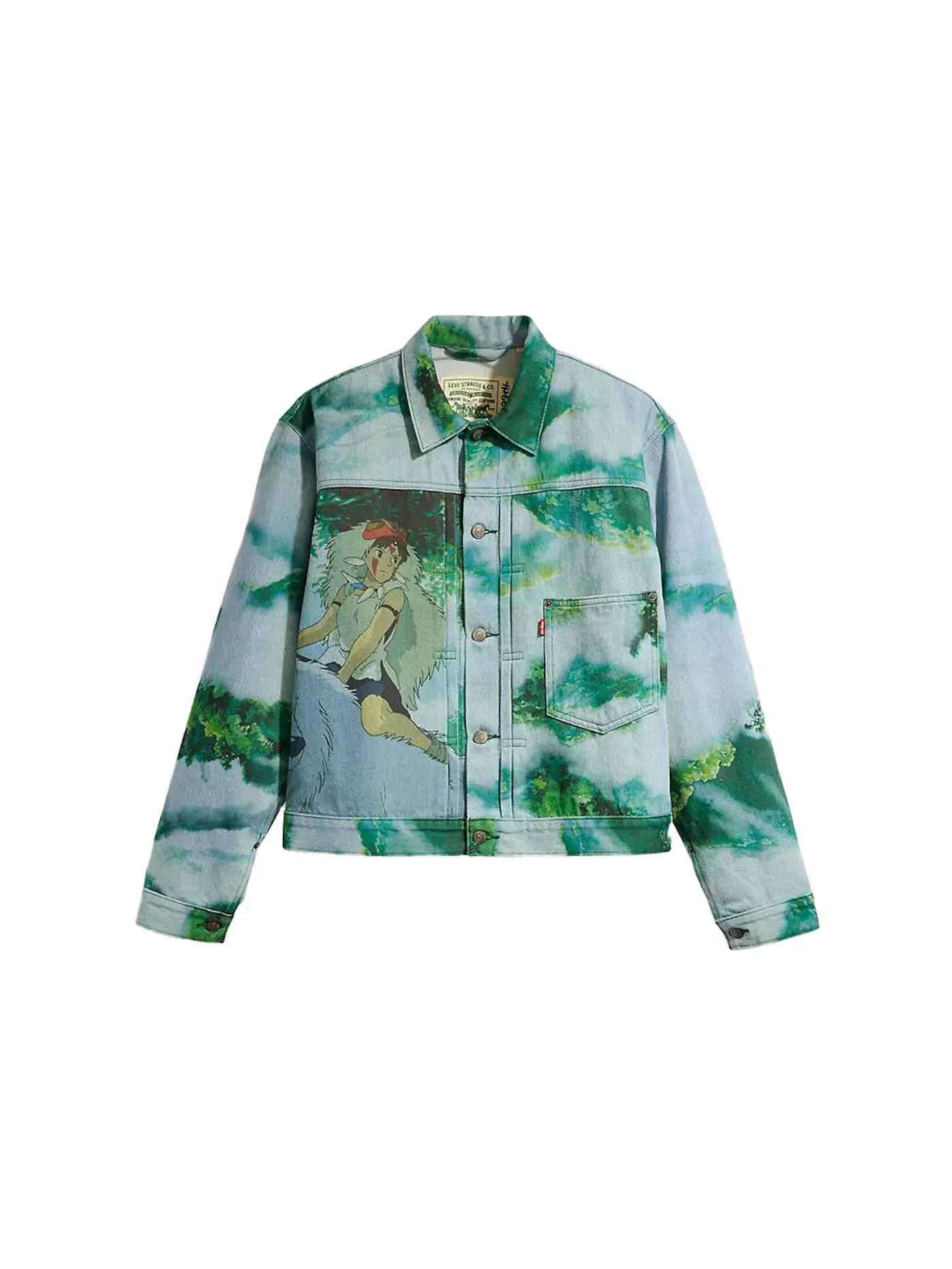 Мужская куртка с принтом Levis x Princess Mononoke San & Wolf Trucker Jacket — изображение 1 из 2, синий