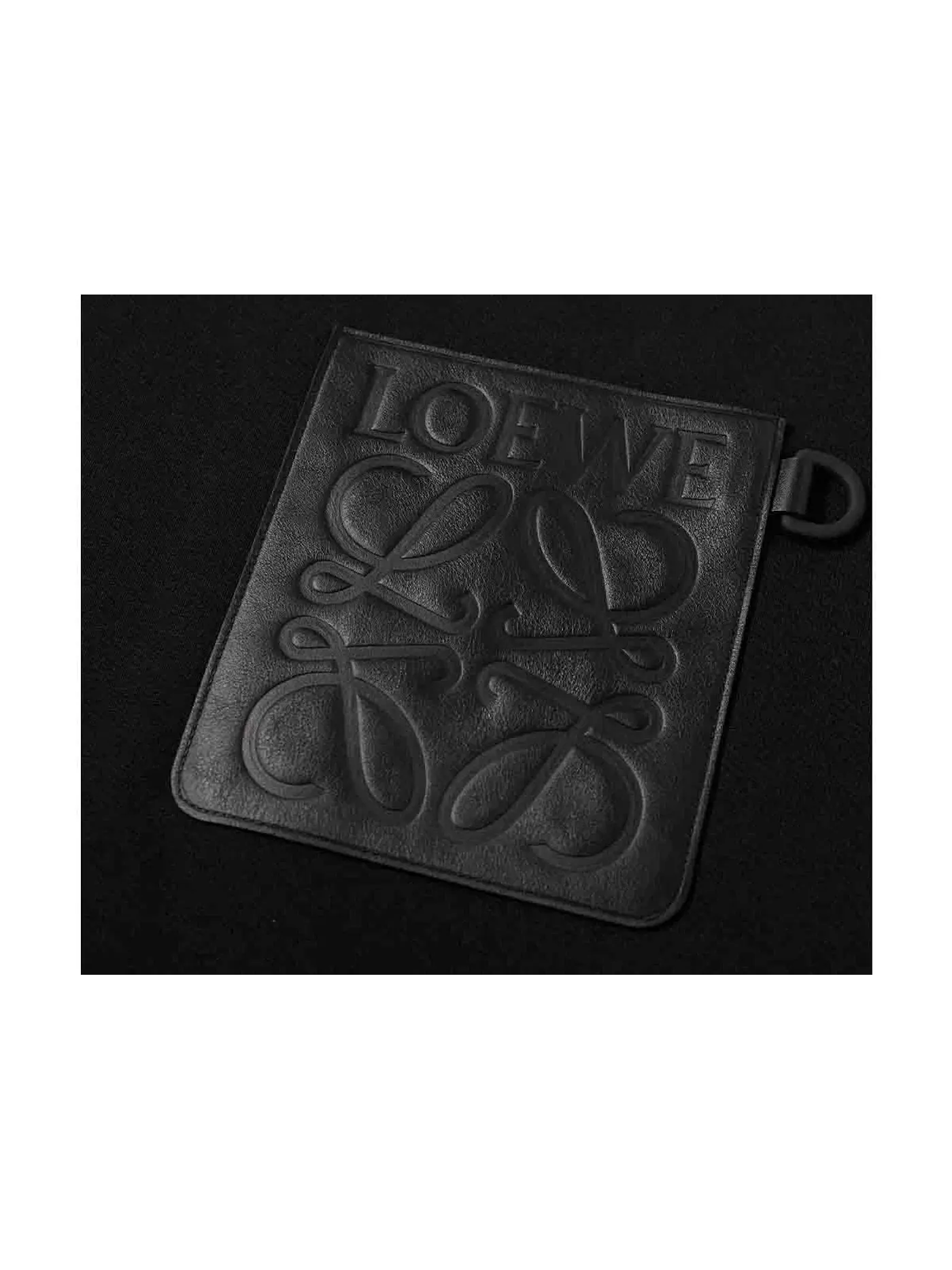 Мужской худи с кожаной нашивкой LOEWE — изображение 2 из 3, черный