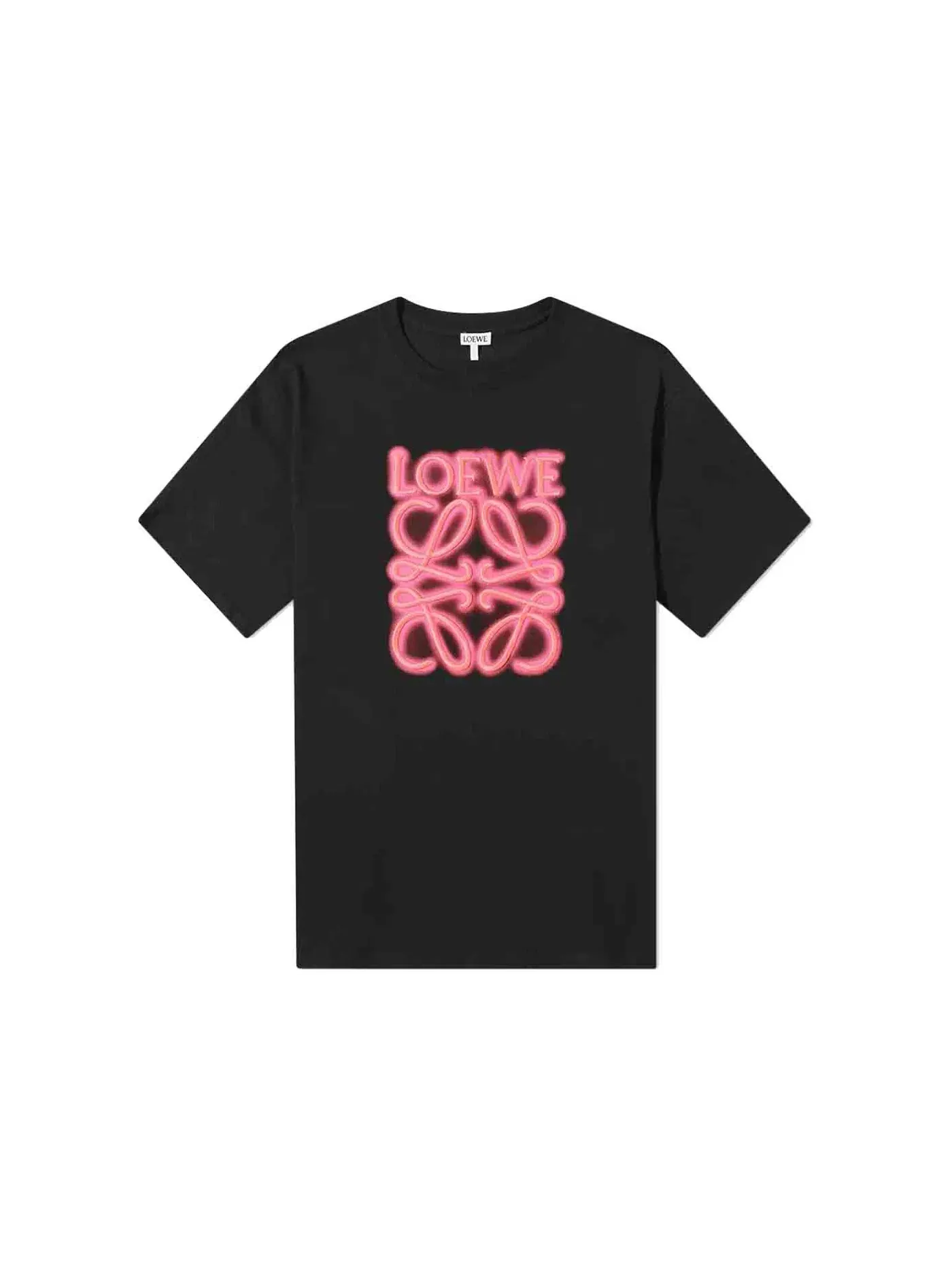Мужская футболка с принтом LOEWE Neon T-shirt LOEWE — изображение 1 из 2, черный/розовый