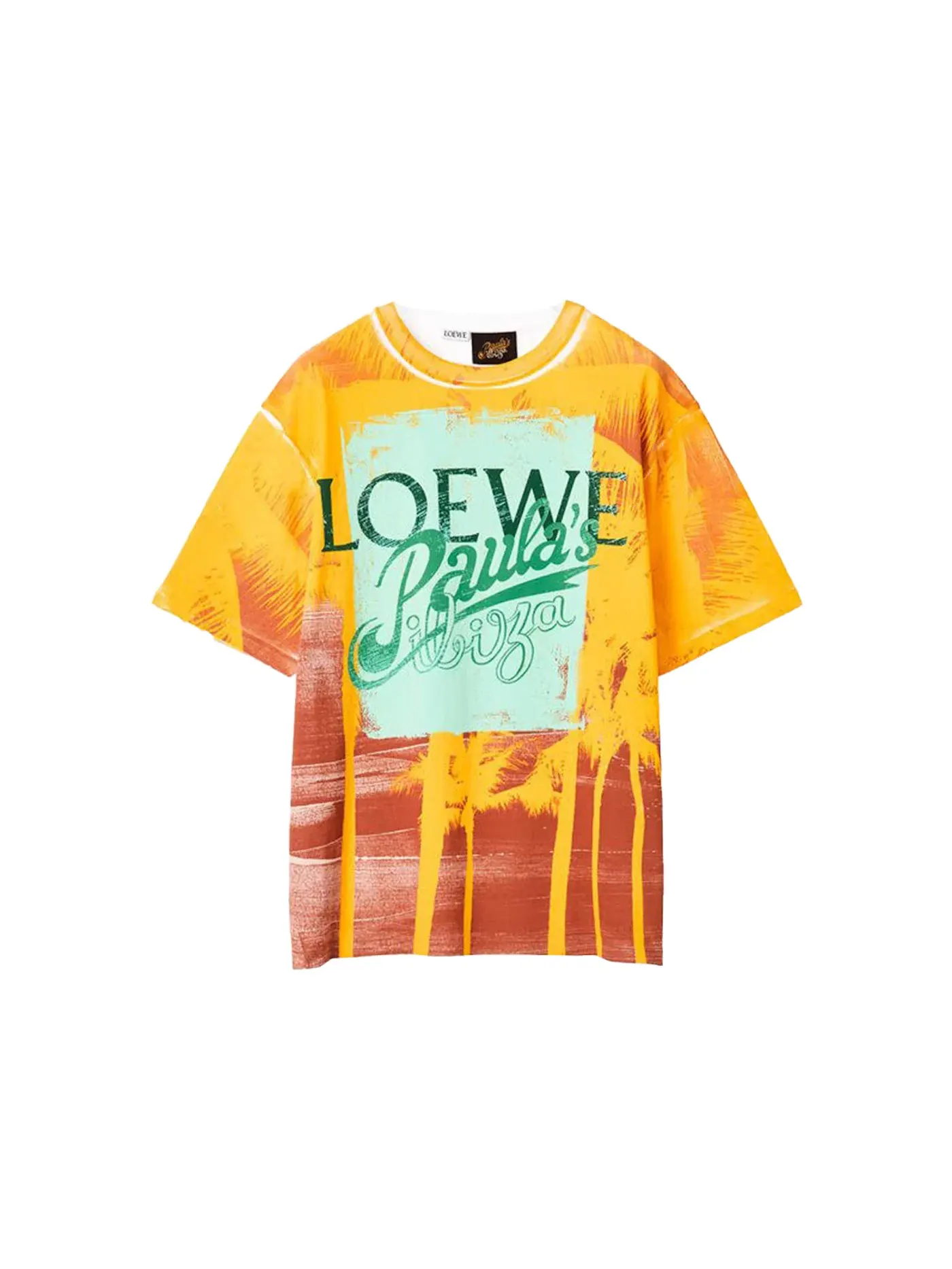 Мужская футболка с принтом LOEWE Palm Print — изображение 1 из 1, белый/мульти