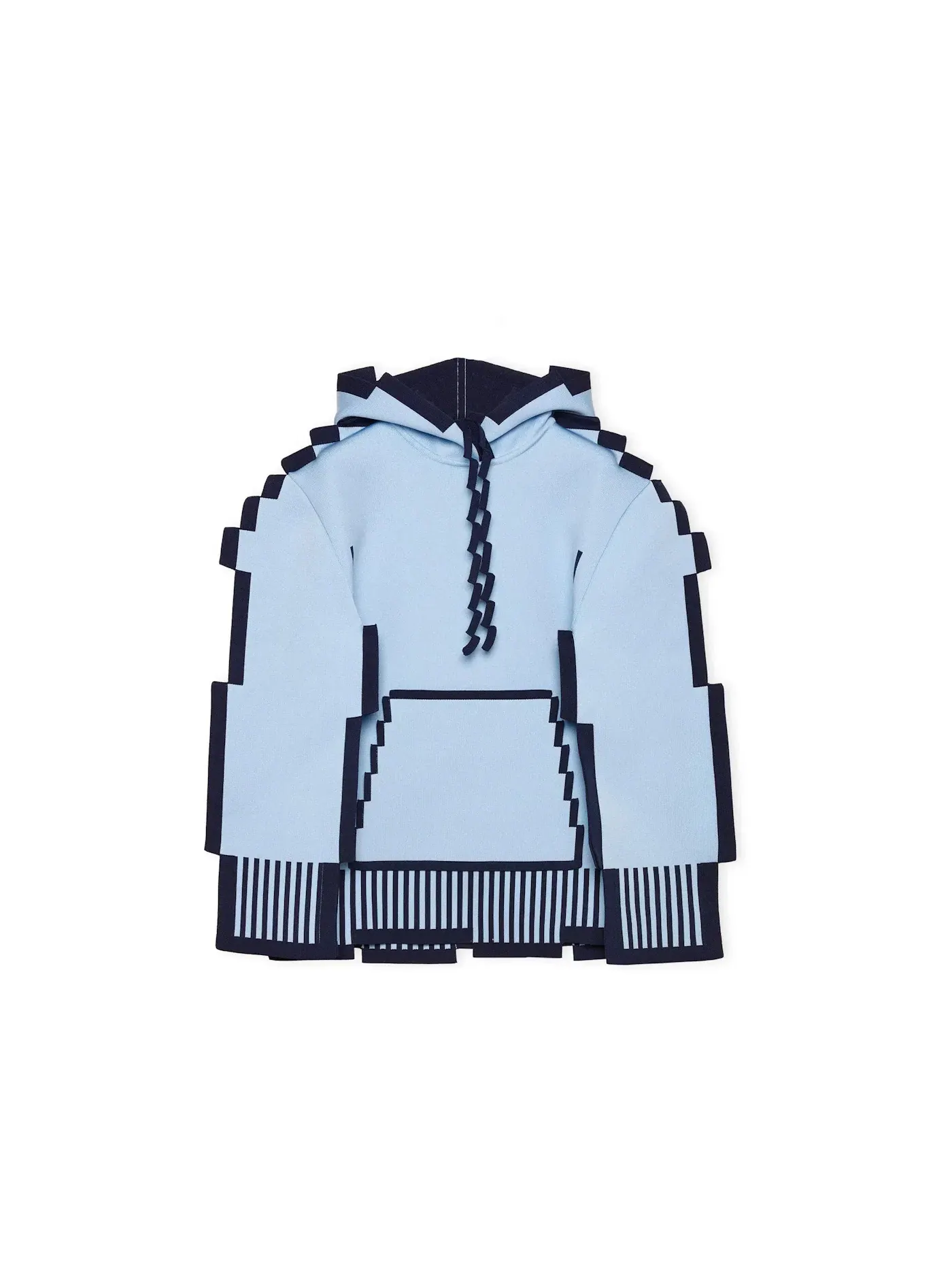 Женская худи из технического трикотажа LOEWE Pixellated Hoodie In Technical Knit — изображение 1 из 2, светлый синий