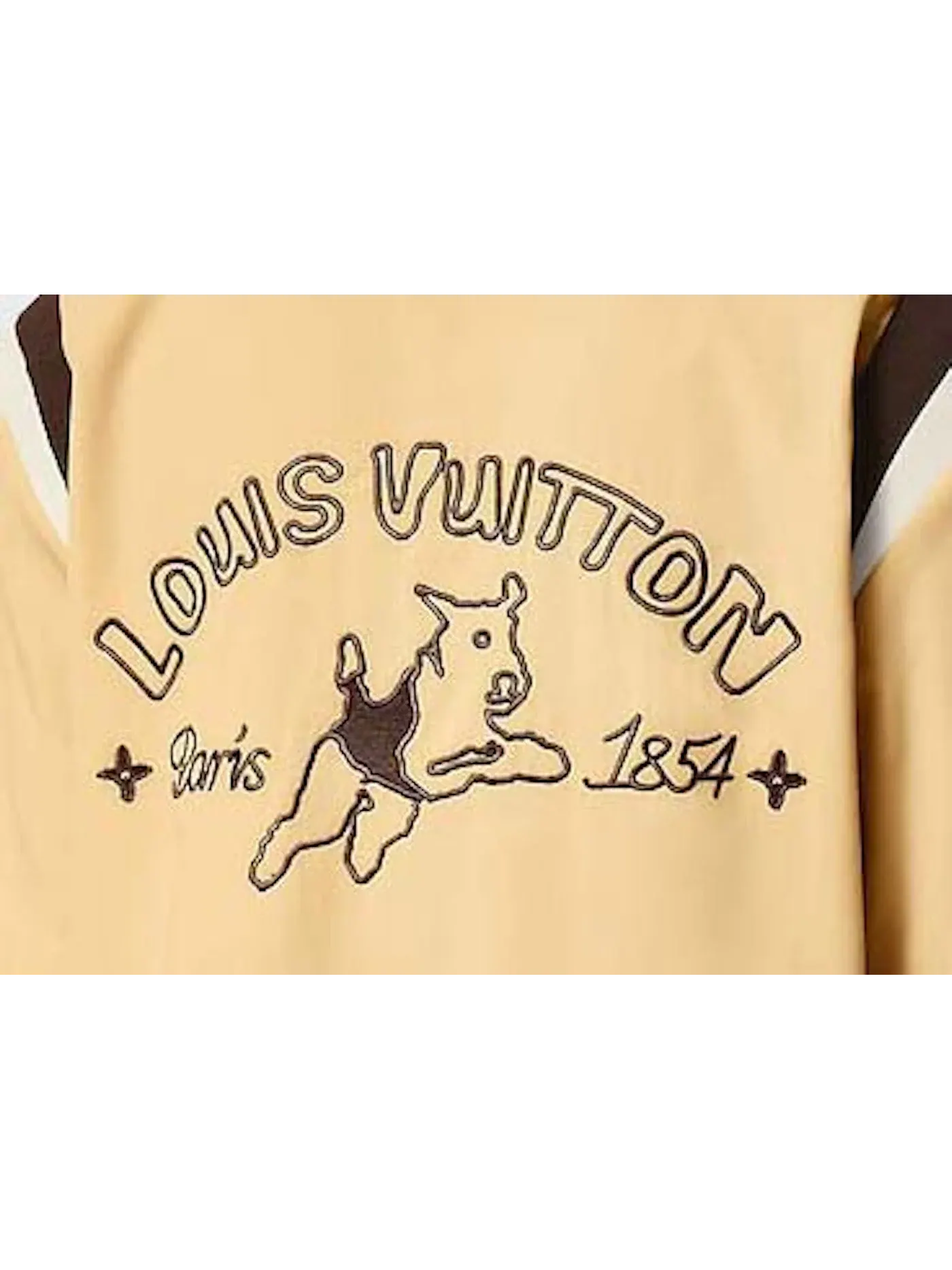 Мужская рубашка из хлопка с коротким рукавом Louis Vuitton — изображение 2 из 2, бежевый
