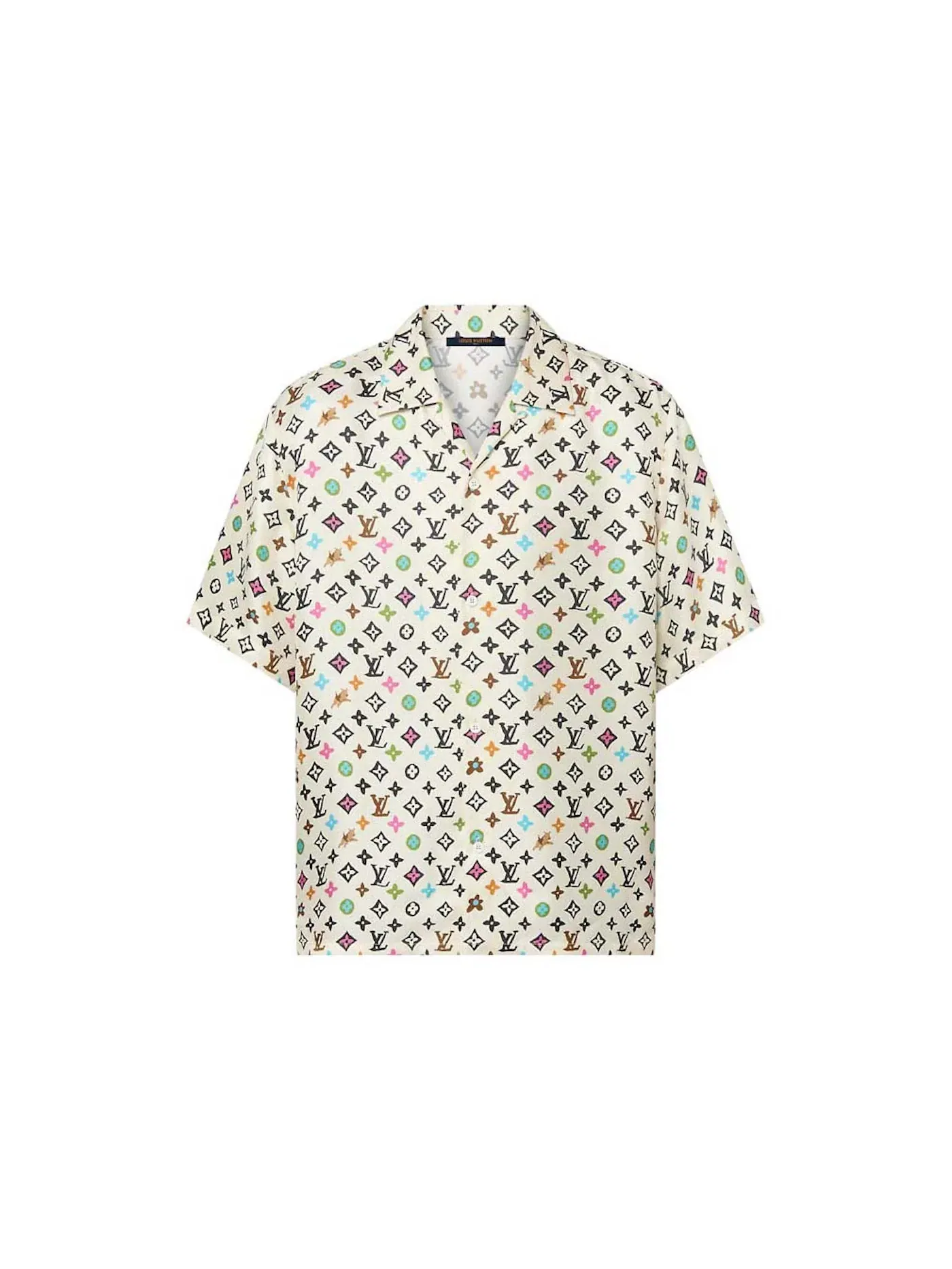 Мужская шелковая рубашка с коротким рукавом с принтом Louis Vuitton by Tyler, the Creator Monogram Printed, мульти