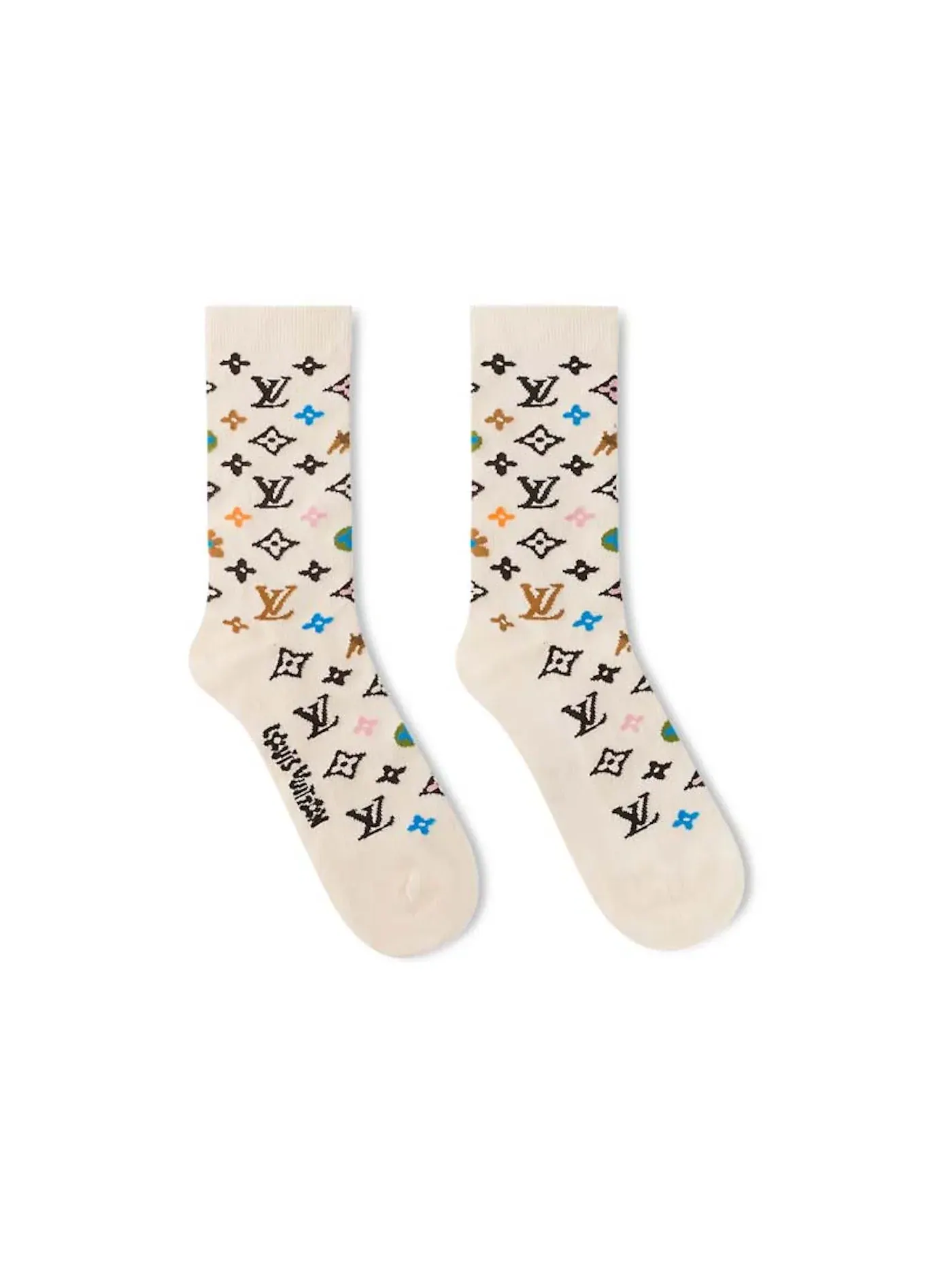 Мужские носки с монограммой Louis Vuitton by Tyler, the Creator Monogram Craggy — изображение 1 из 3, бежевый