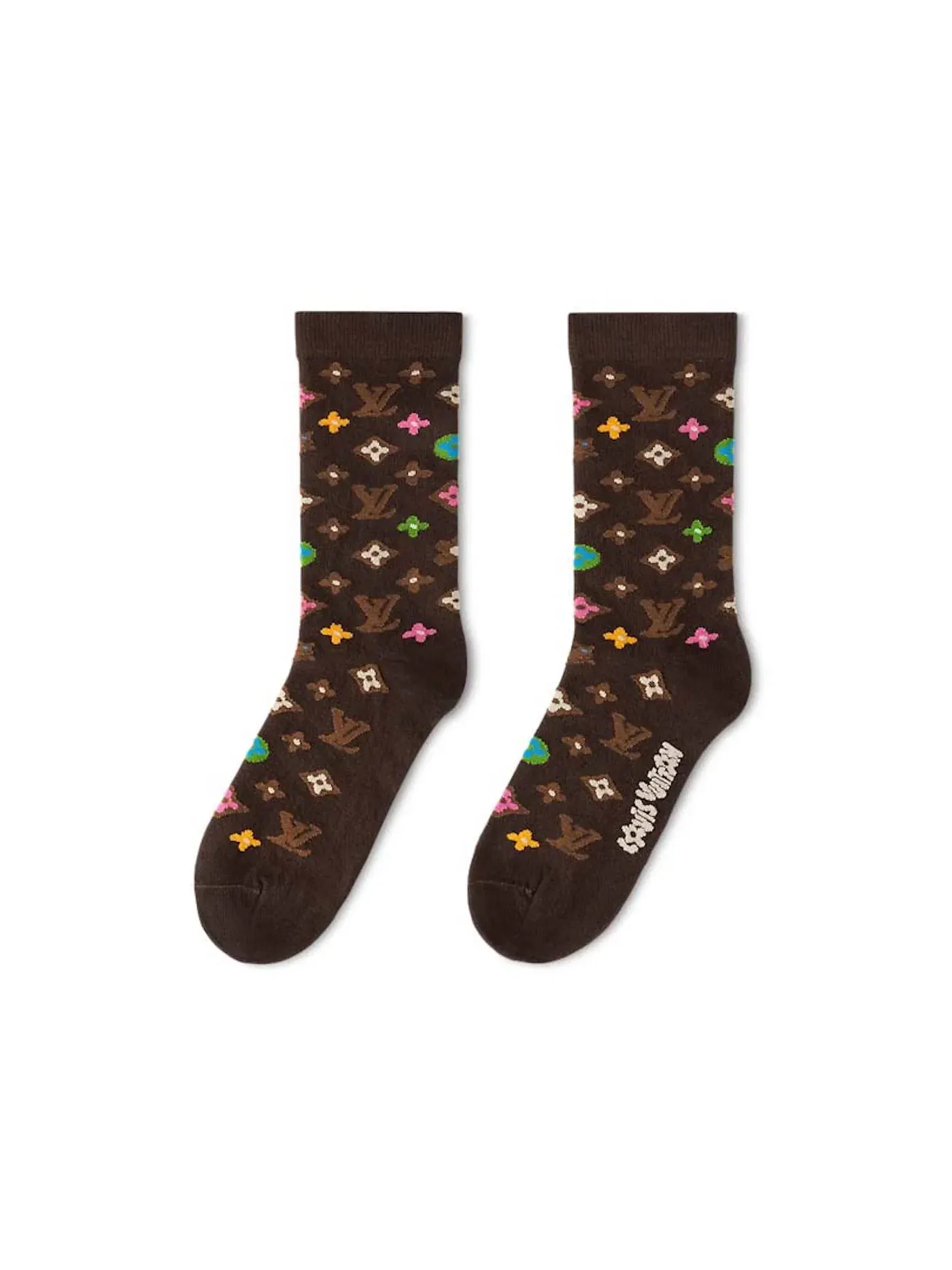 Мужские носки с монограммой Louis Vuitton by Tyler, the Creator Monogram Craggy Socks — изображение 2 из 3, коричневый
