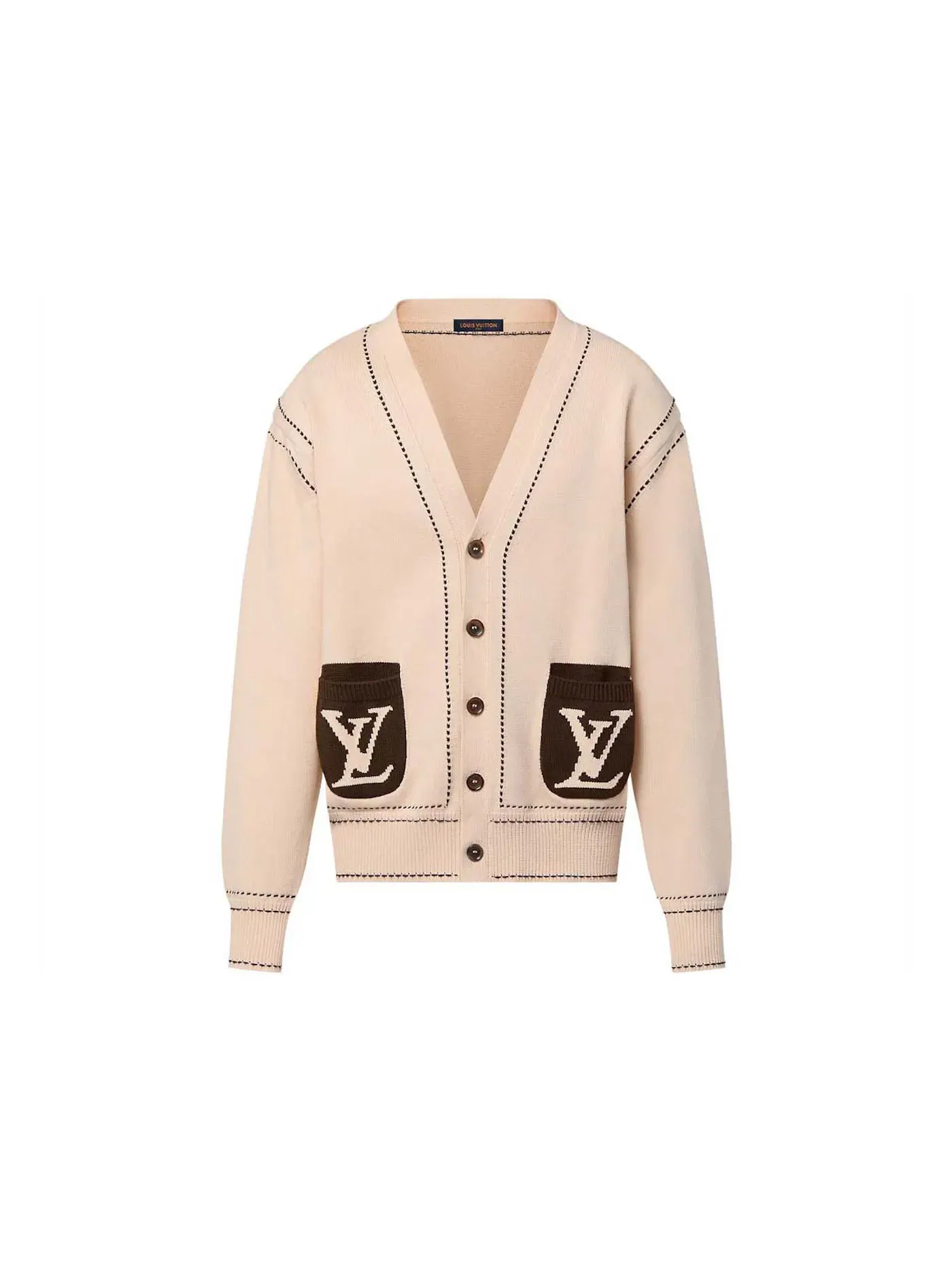 Мужской кардиган с длинным рукавом Louis Vuitton — изображение 1 из 1, кремовый