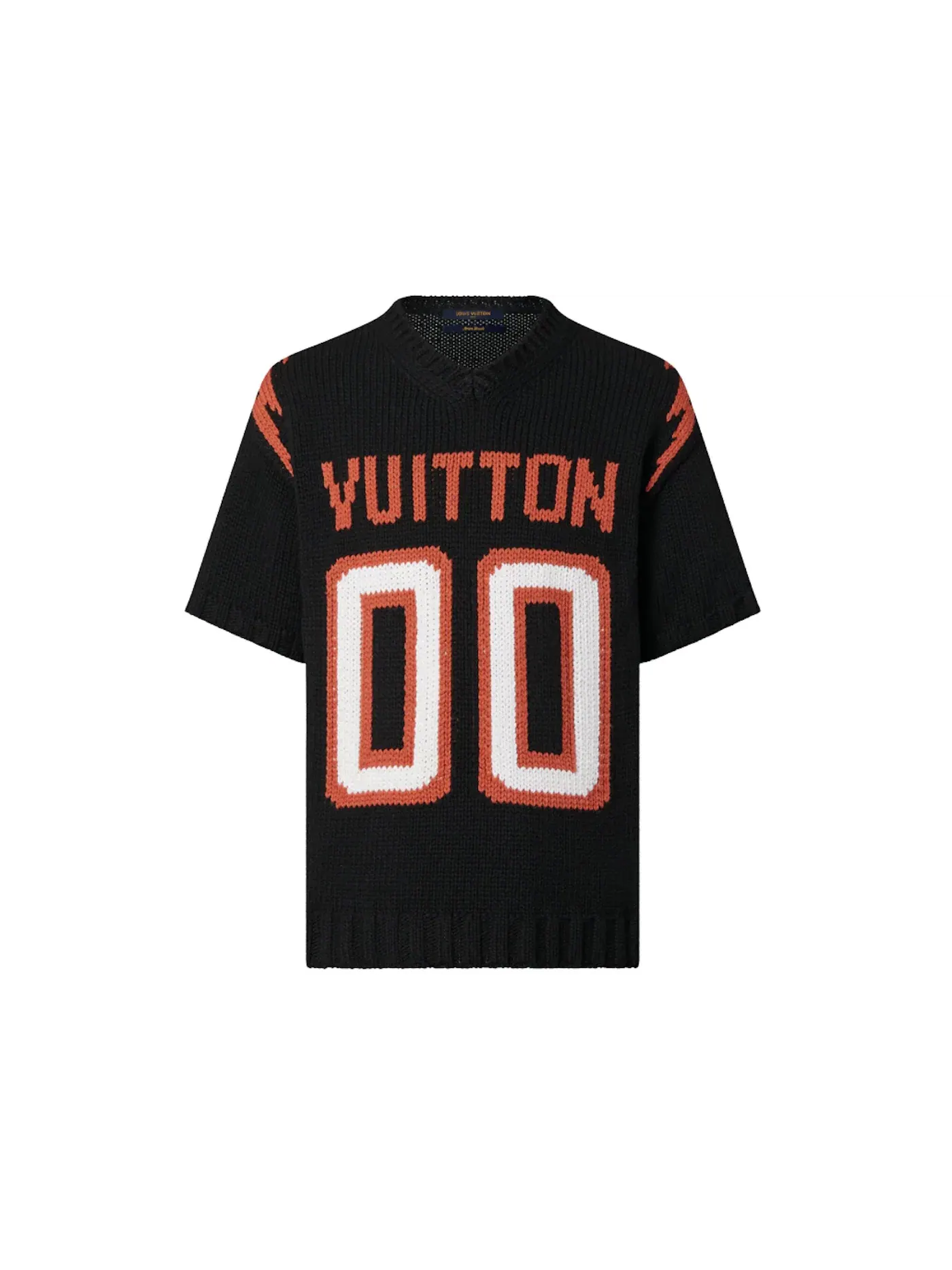 Мужская футболка с интарсией Louis Vuitton Chunky Intarsia Football — изображение 1 из 1, черный
