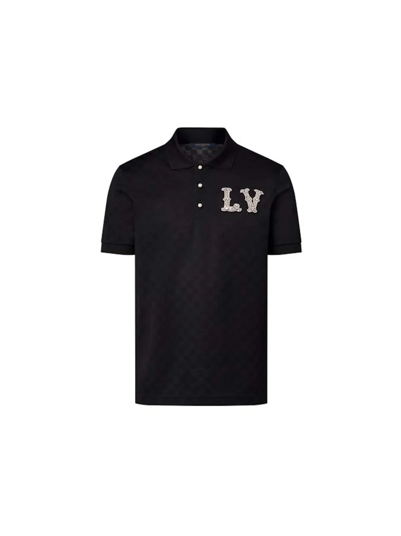 Мужская рубашка-поло хлопковая пике с вышитым логотипом Polo with Embroidered LV Patch Louis Vuitton — изображение 1 из 1