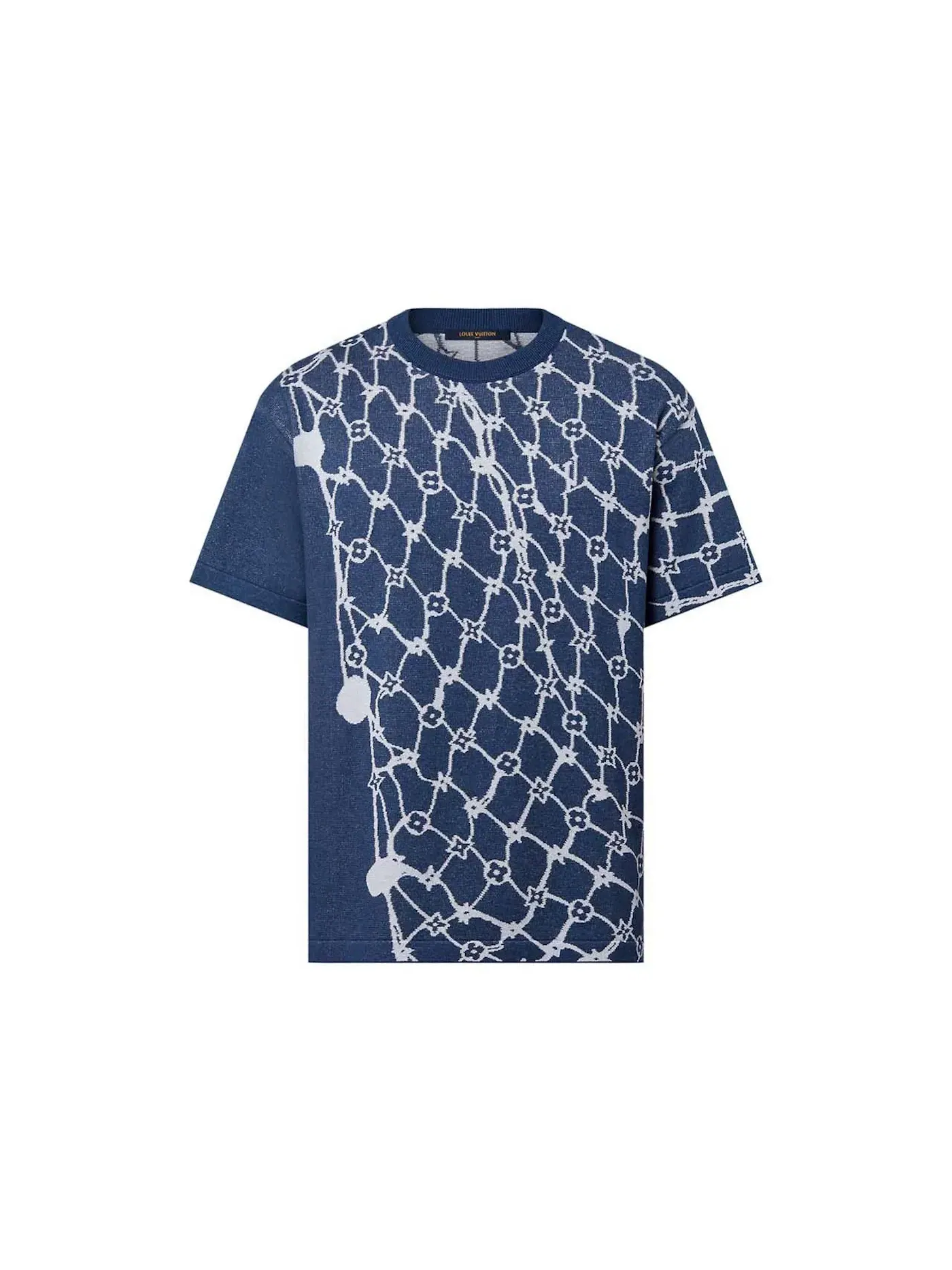 Мужская футболка с коротким рукавом Crewneck Louis Vuitton — изображение 1 из 1, темно-синий