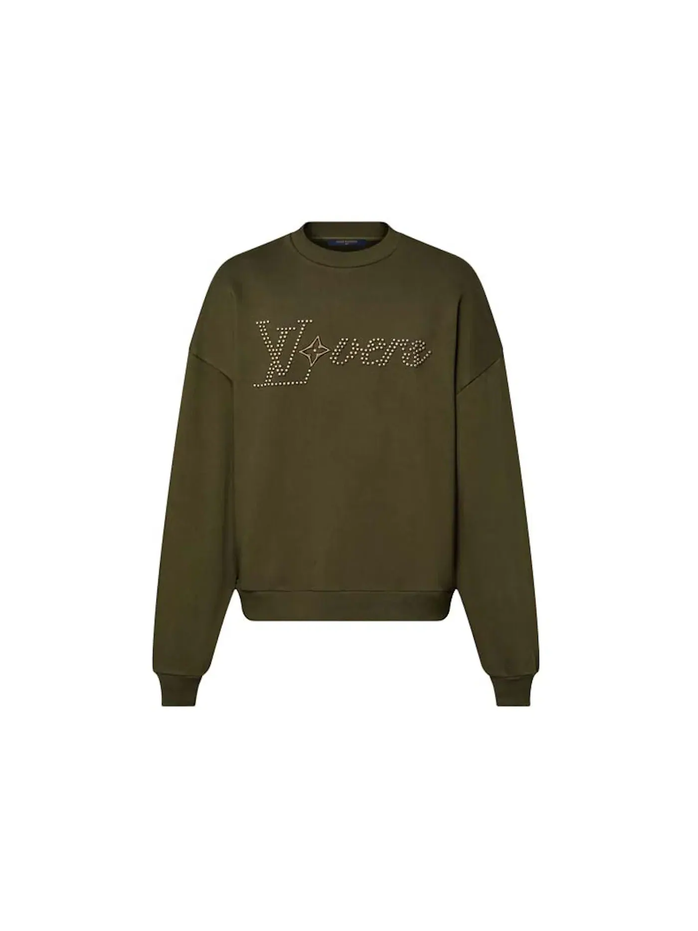 Мужской свитшот хлопковый Crewneck Louis Vuitton — изображение 1 из 1, оливковый