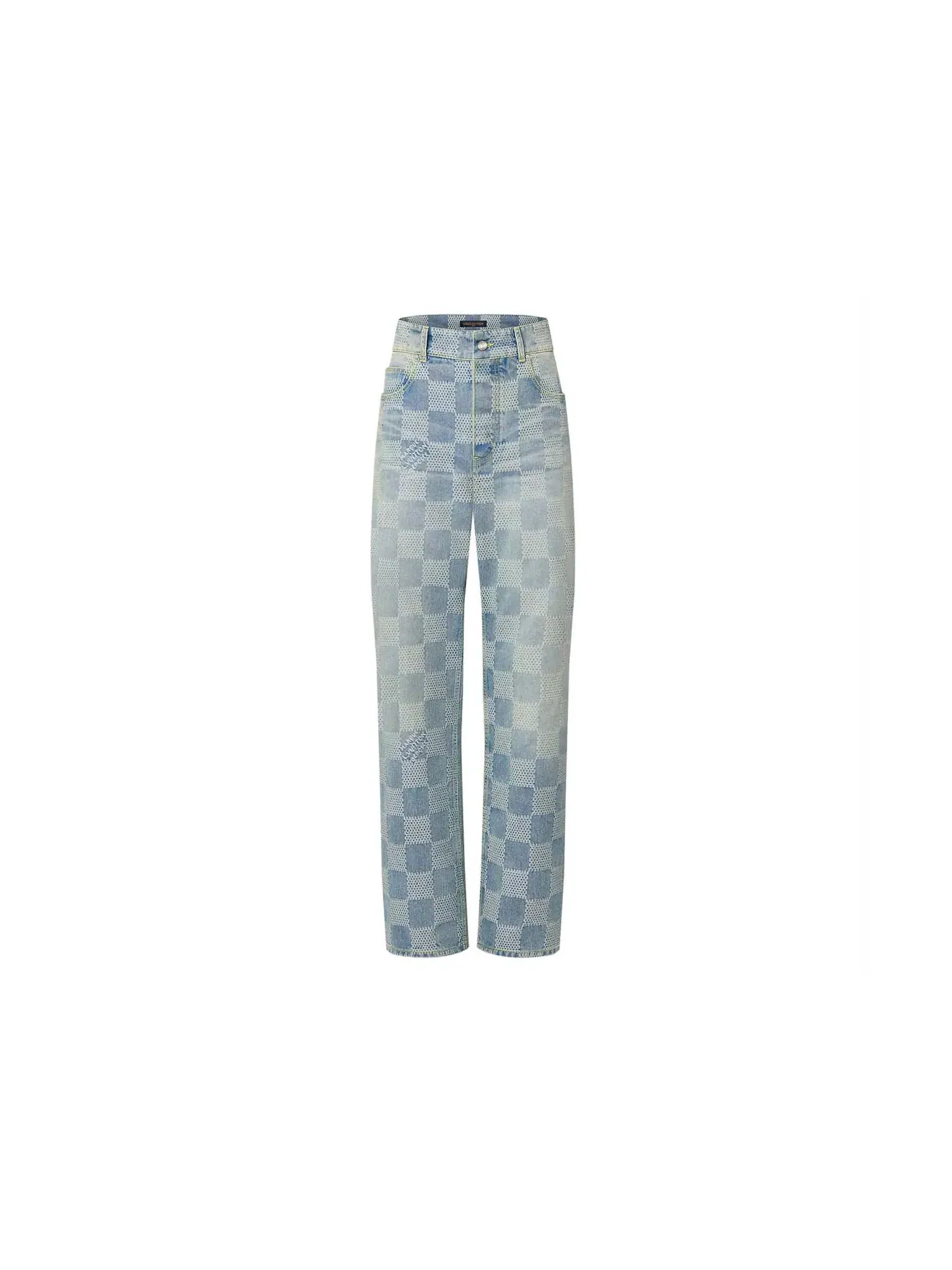 Мужские брюки с принтом Louis Vuitton Damier Denim Skate Pants — изображение 1 из 2, синий